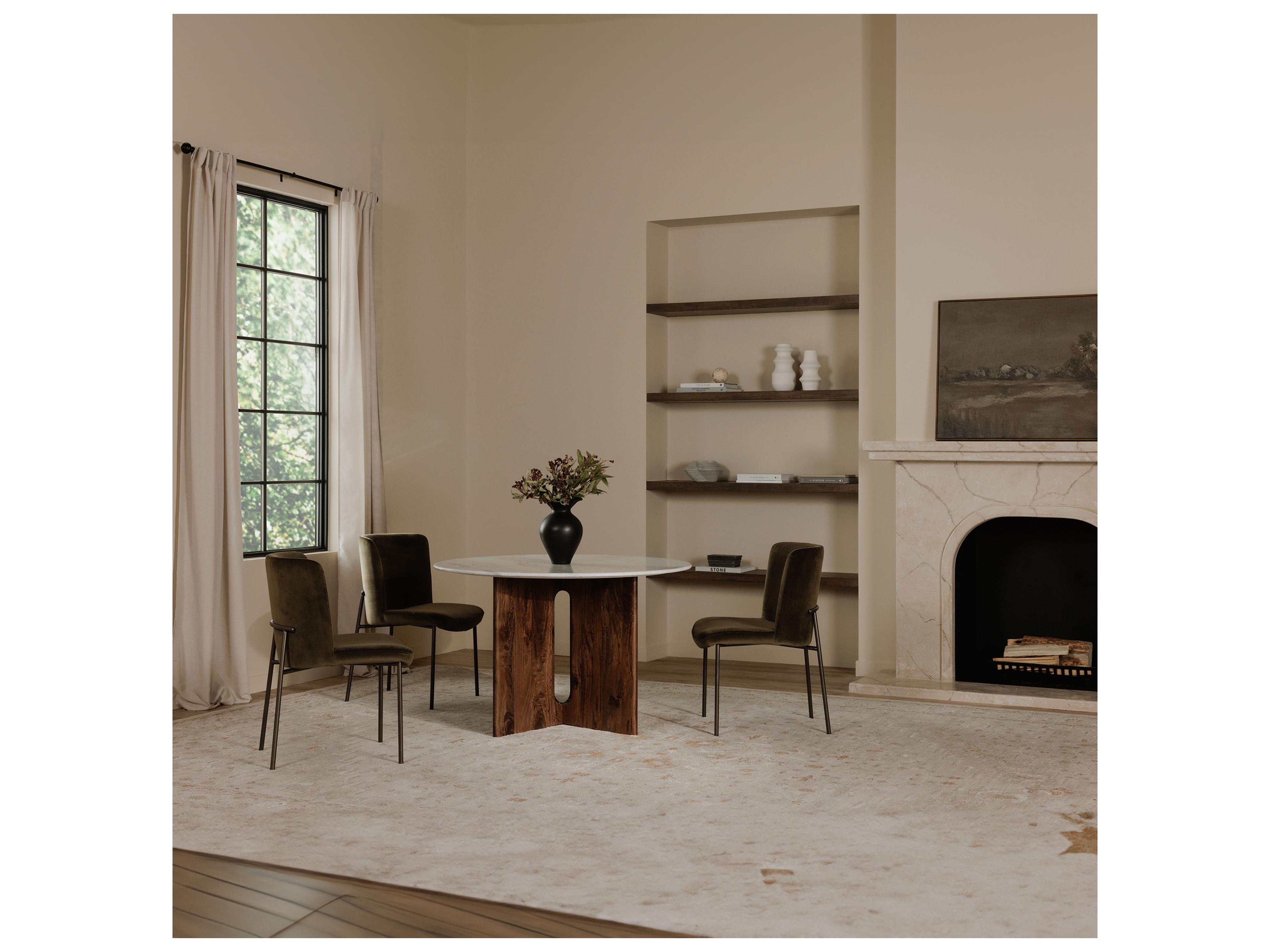 Moe's Home Stanley Round Marble Dining Table