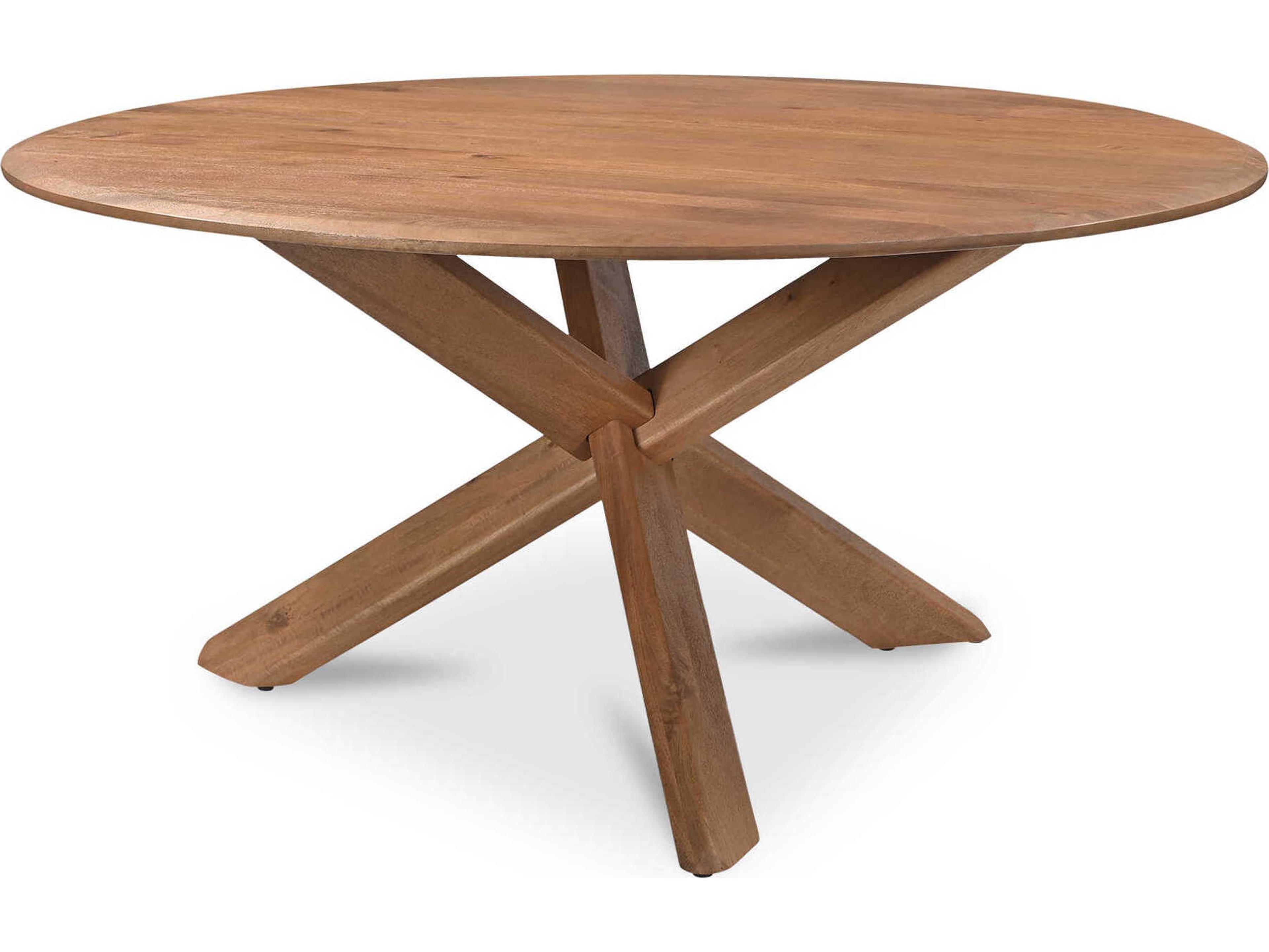 Moe's Home Wesley Round Wood Brown Dining Table