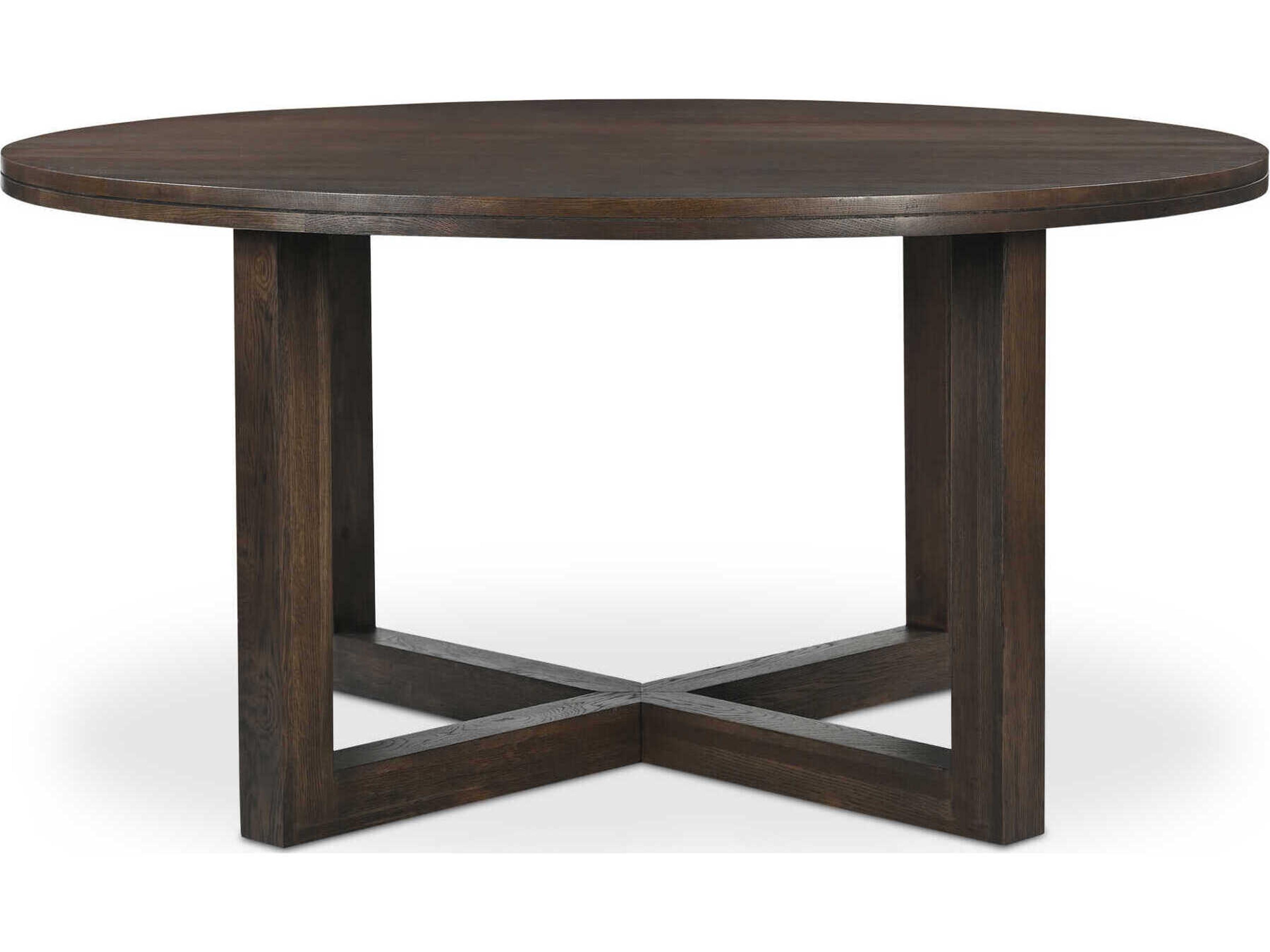 Moe's Home Joel Round Wood Brown Dining Table