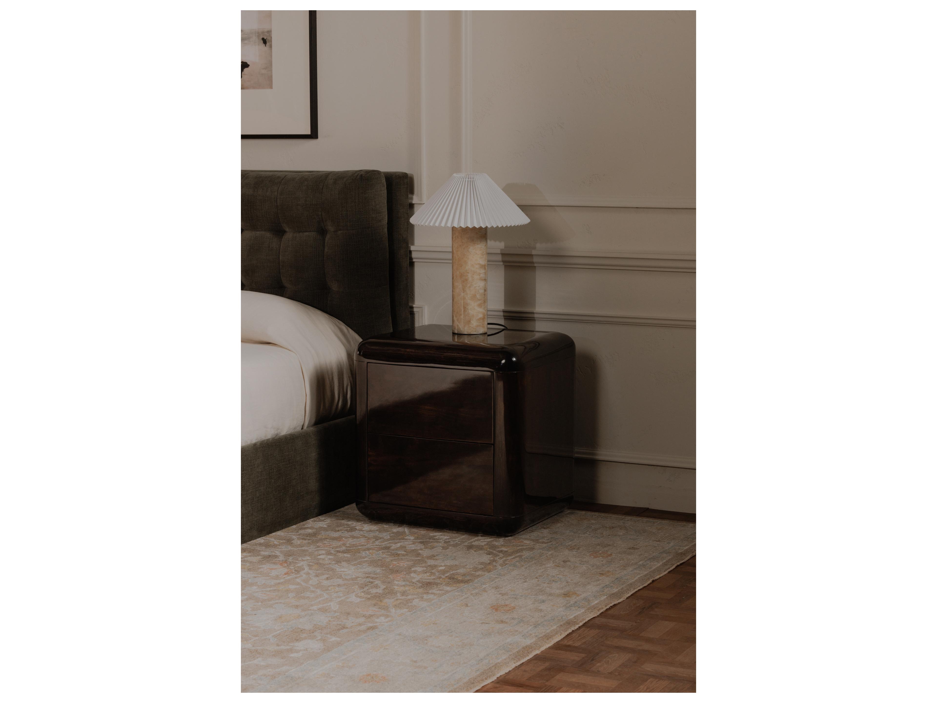 Moe's Home Rory 2-Drawers Brown Acacia Wood Nightstand