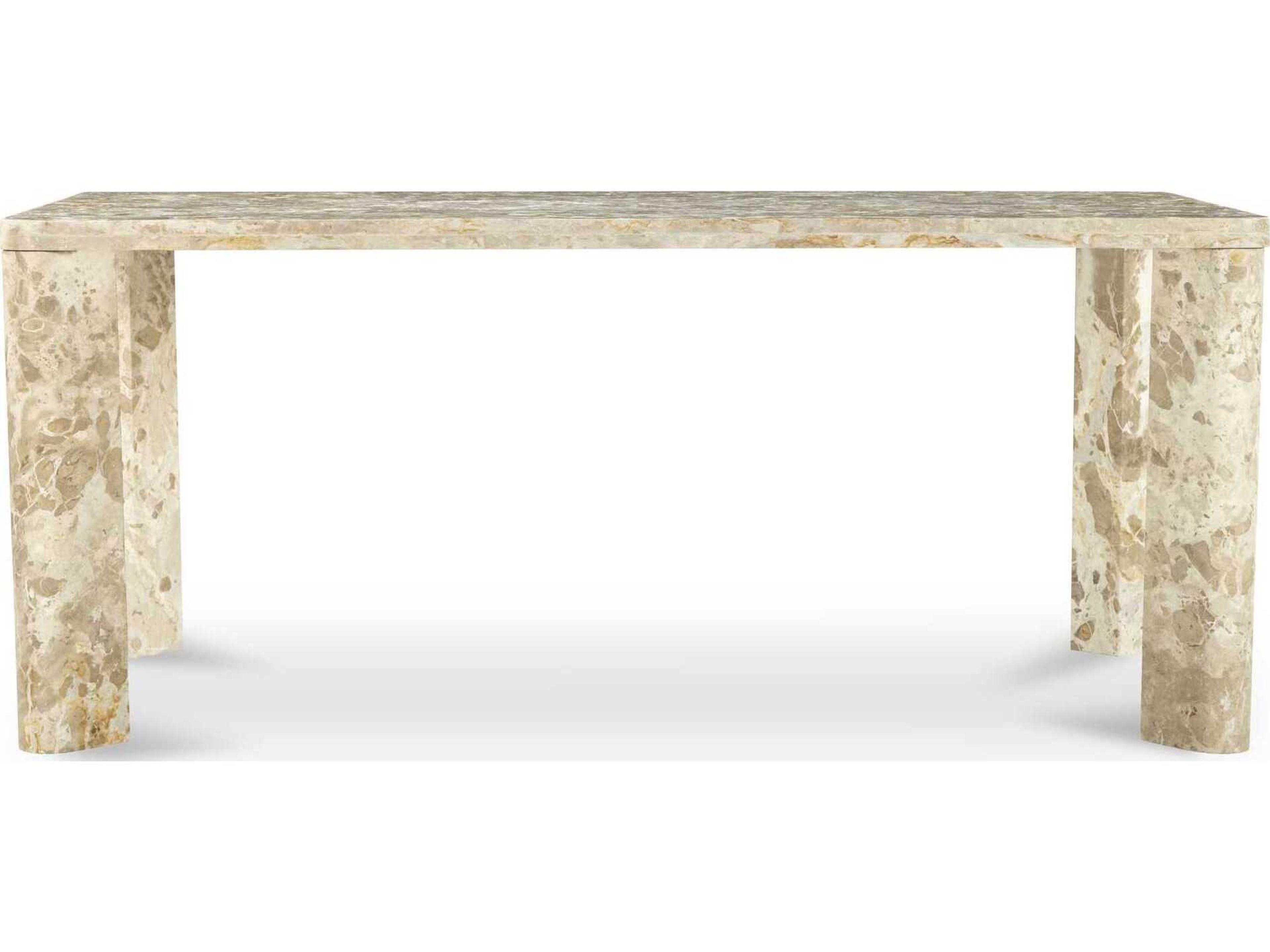 Moe's Home Segment Rectangular Marble Beige Dining Table