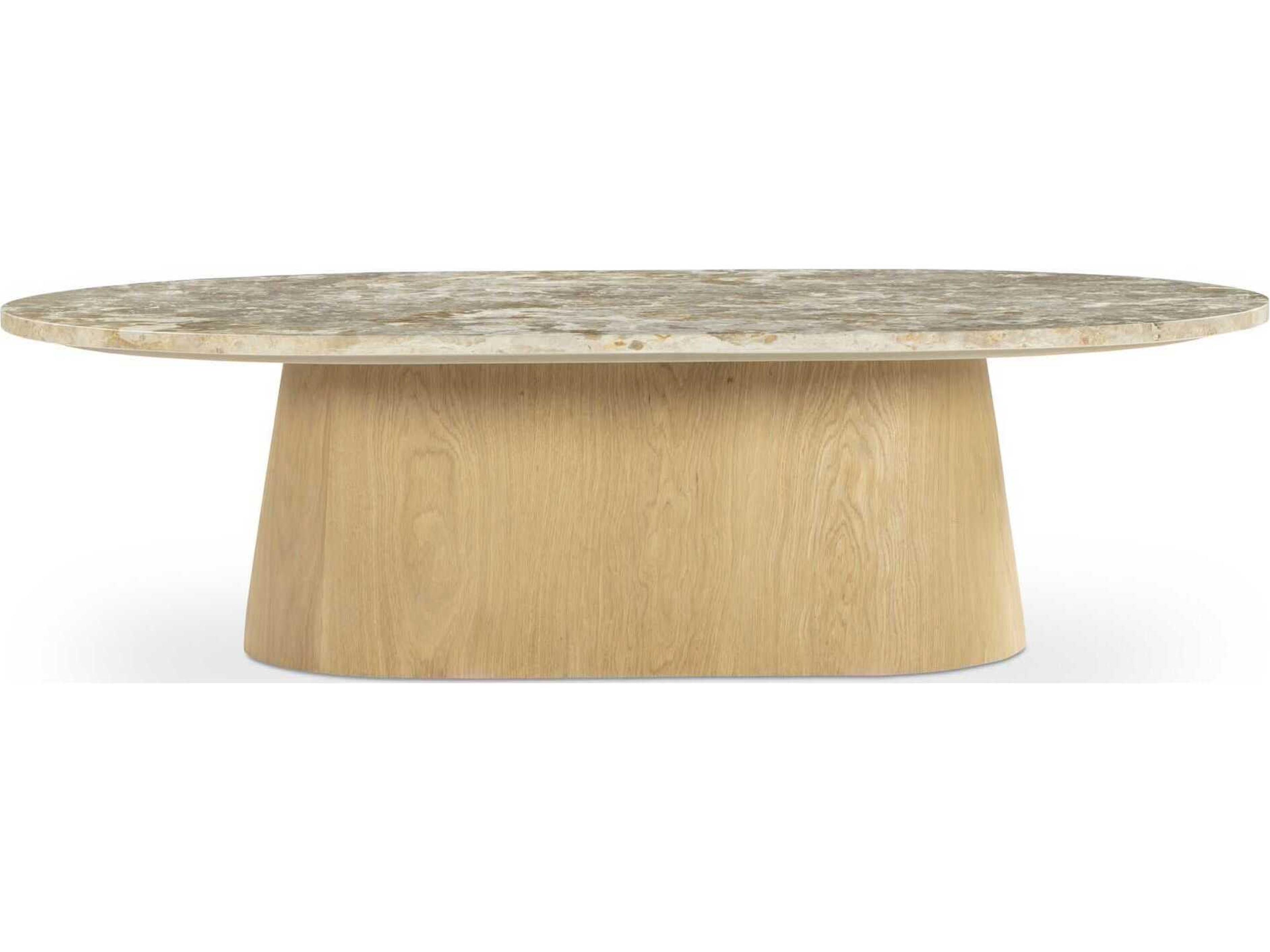 Moe's Home Carly Oval Marble Beige Coffee Table