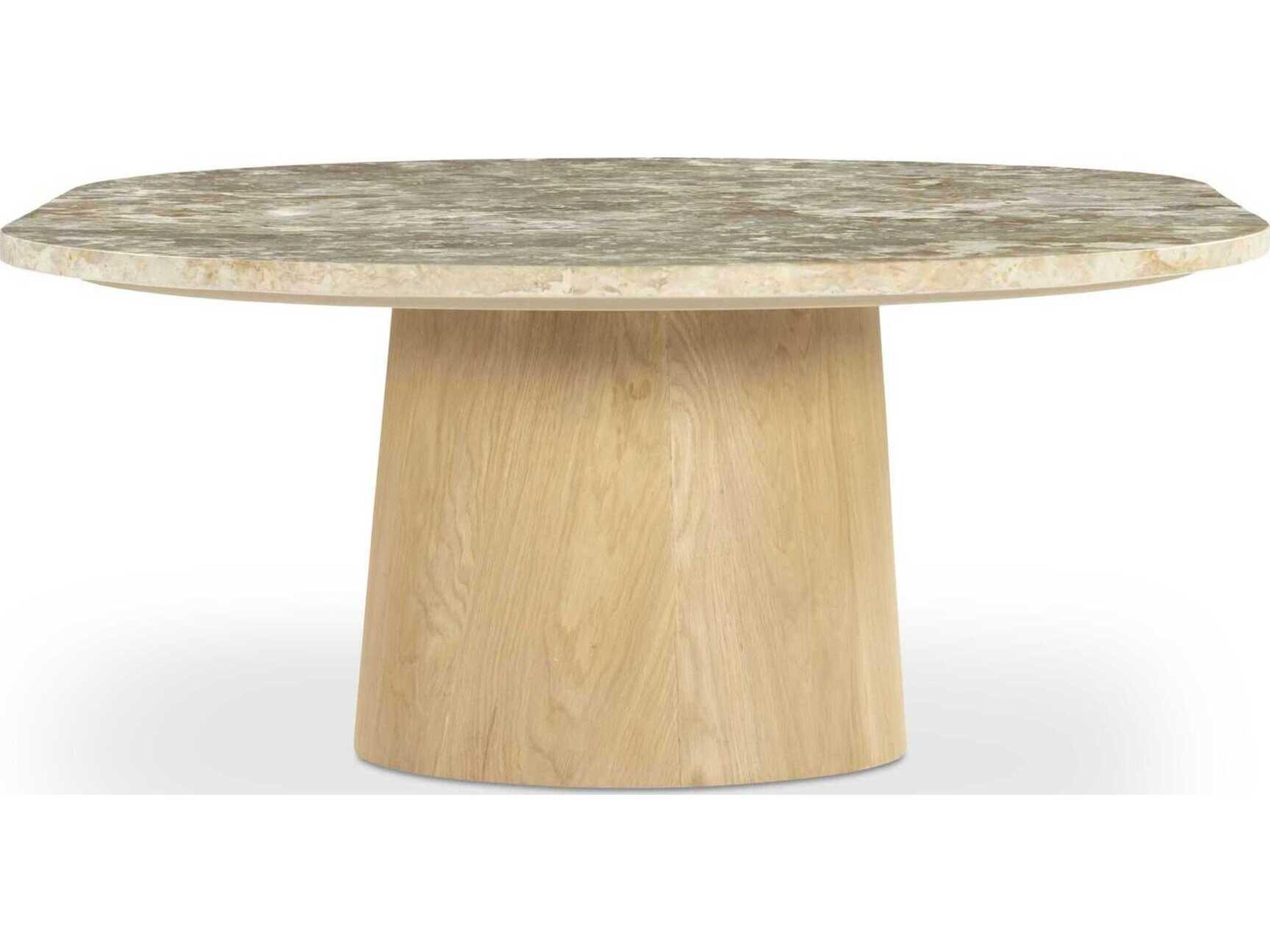 Moe's Home Carly Oval Marble Beige Coffee Table