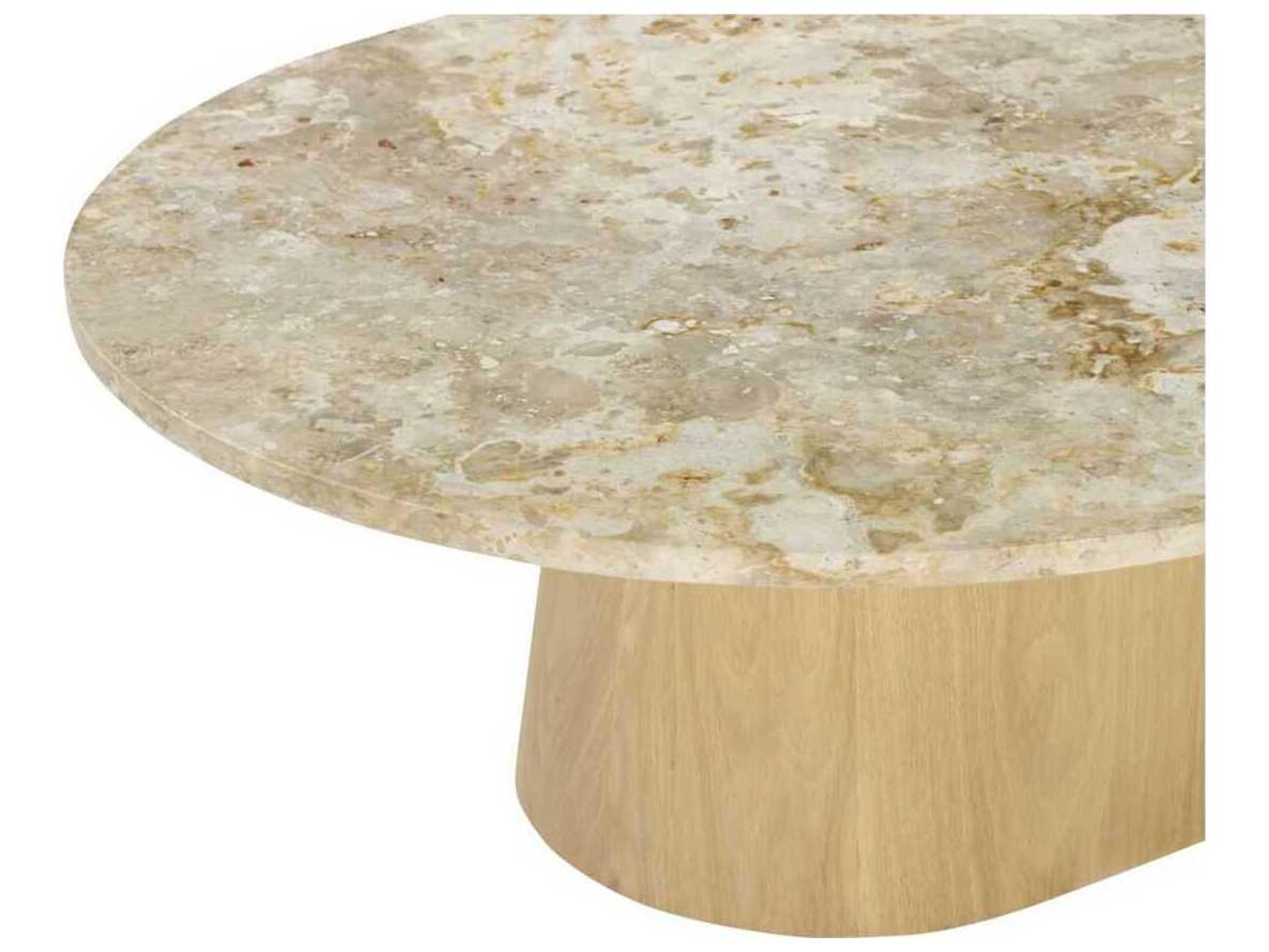 Moe's Home Carly Oval Marble Beige Coffee Table