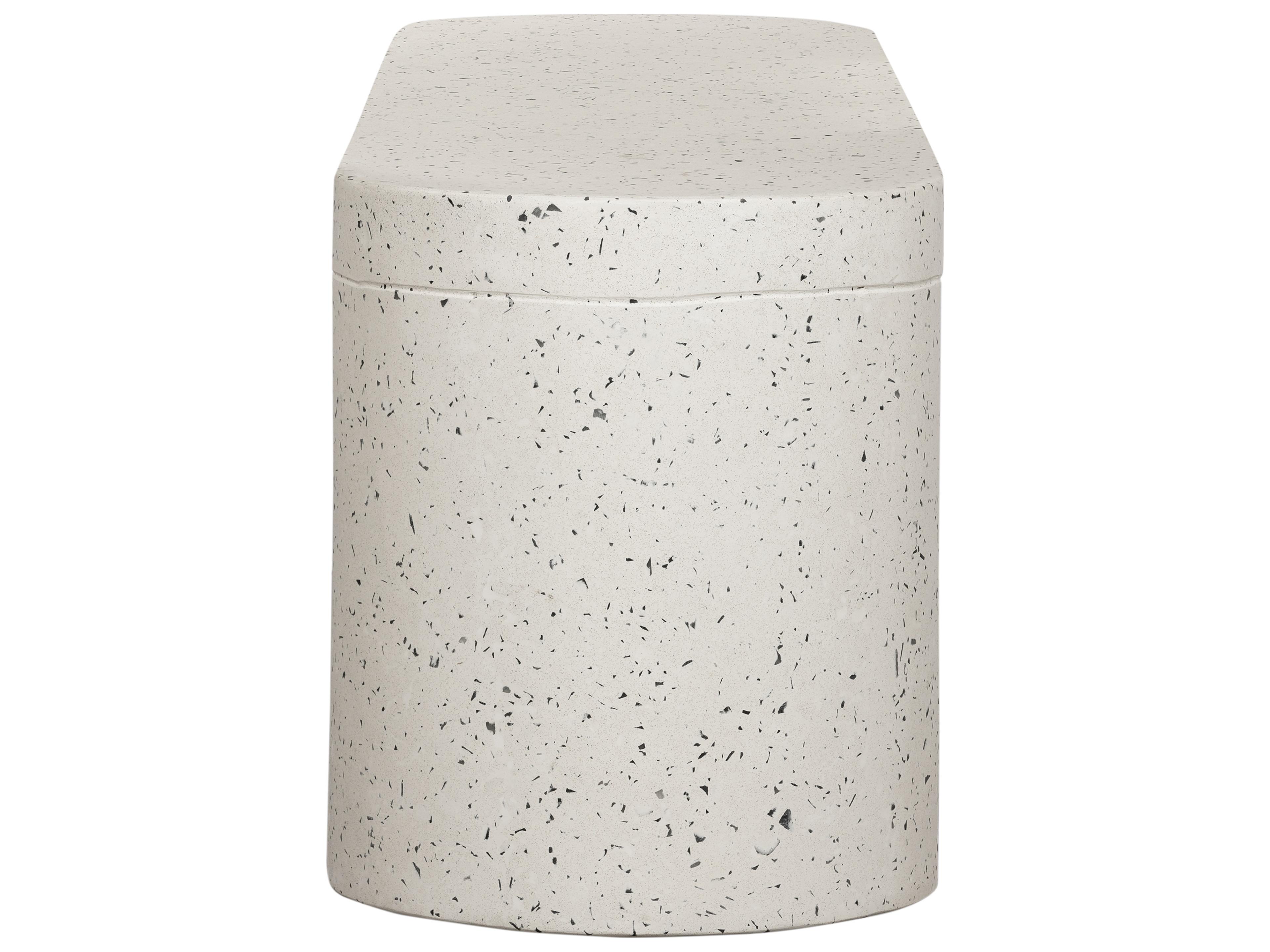 Moe's Home Lyon Greystone Terrazzo White Accent Bench