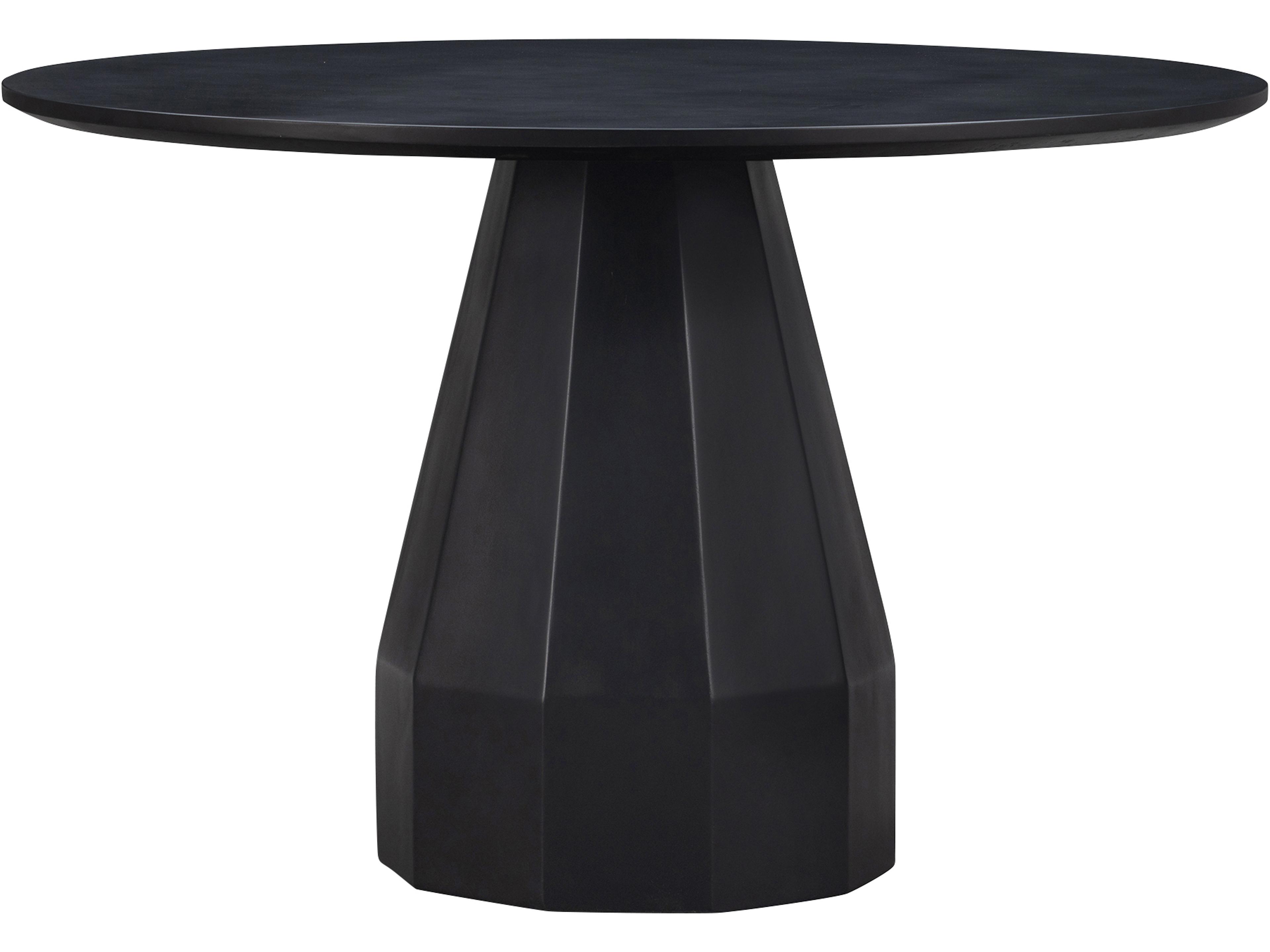 Templo Round Concrete Black Dining Table