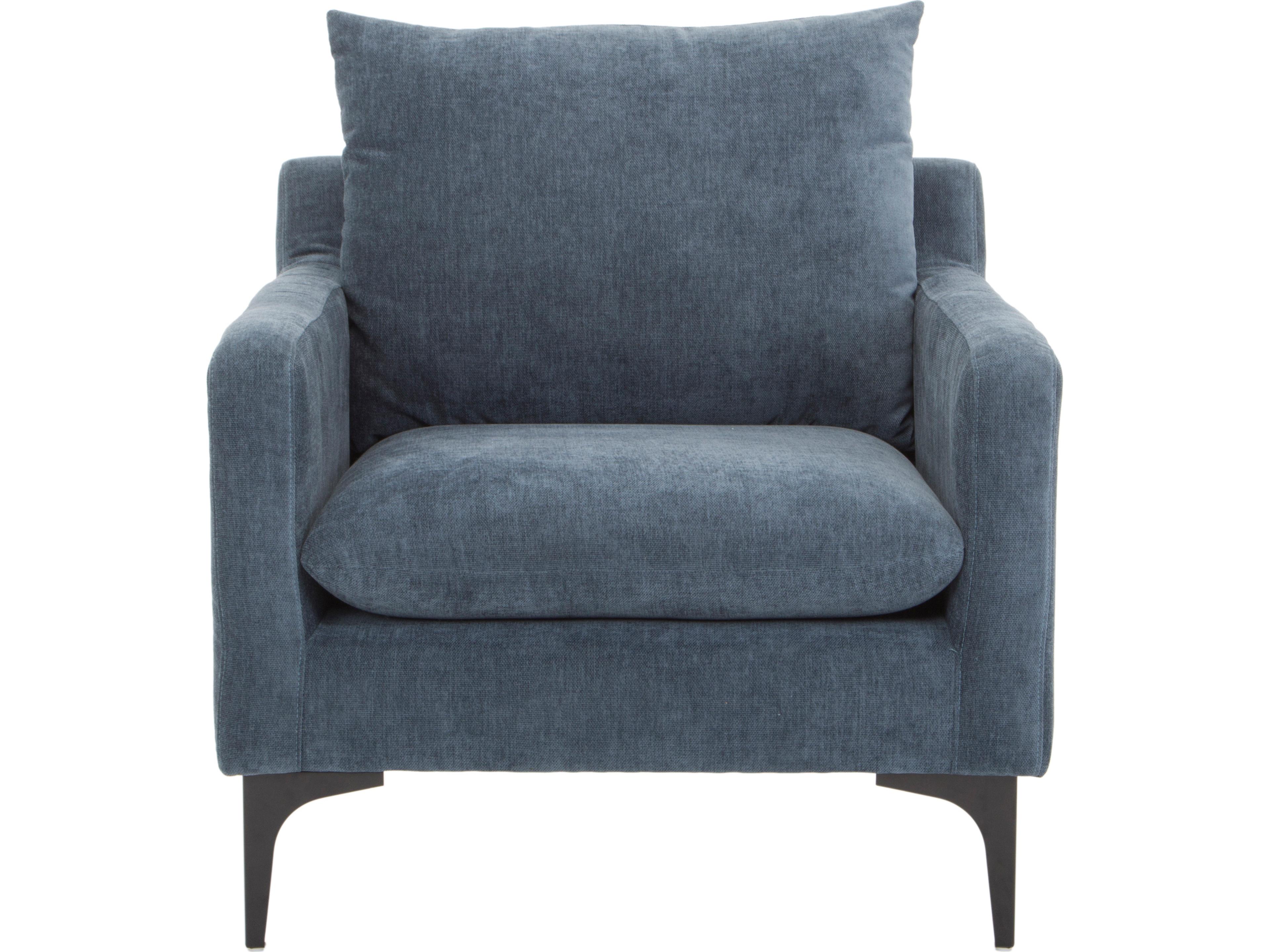 Paris Accent Chair in Dusty Blue Fabric