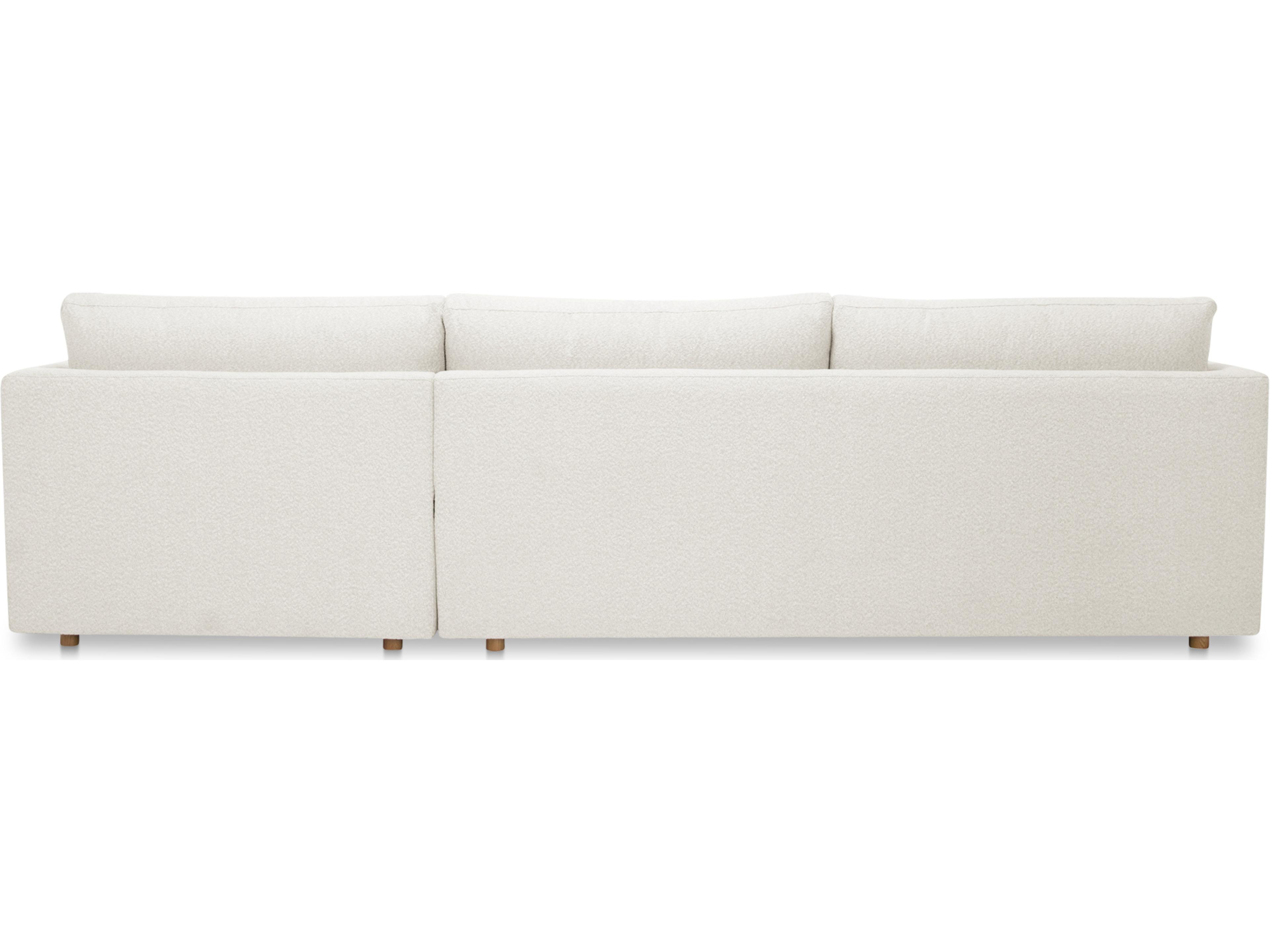Moe's Home Bryn White Upholstered Sectional Sofa with RAF Chaise
