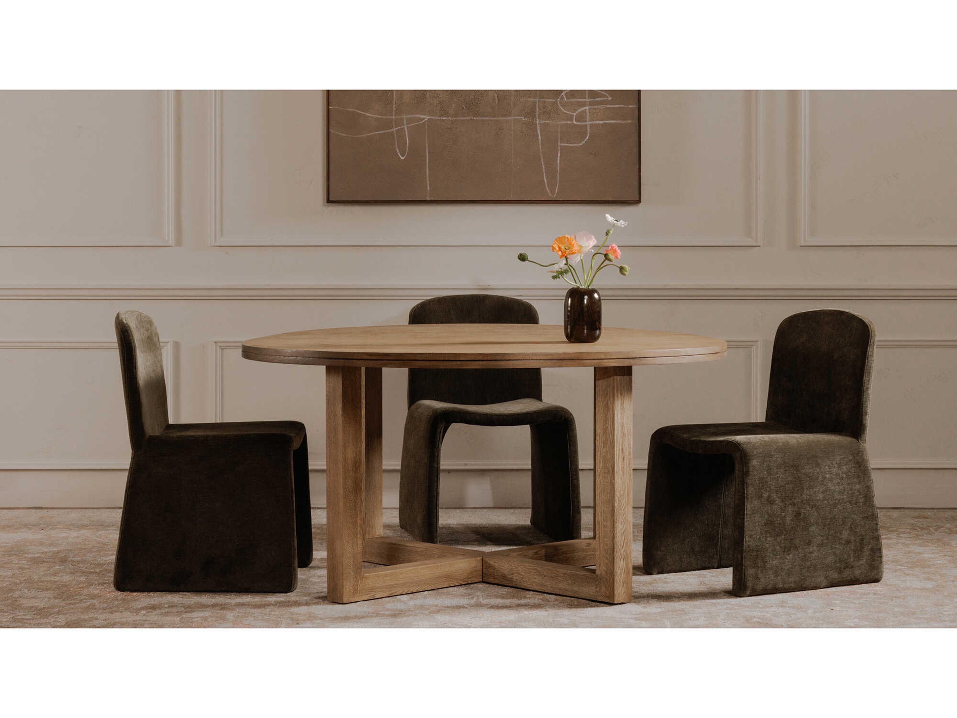 Joel Oak Wood Dining Room Set