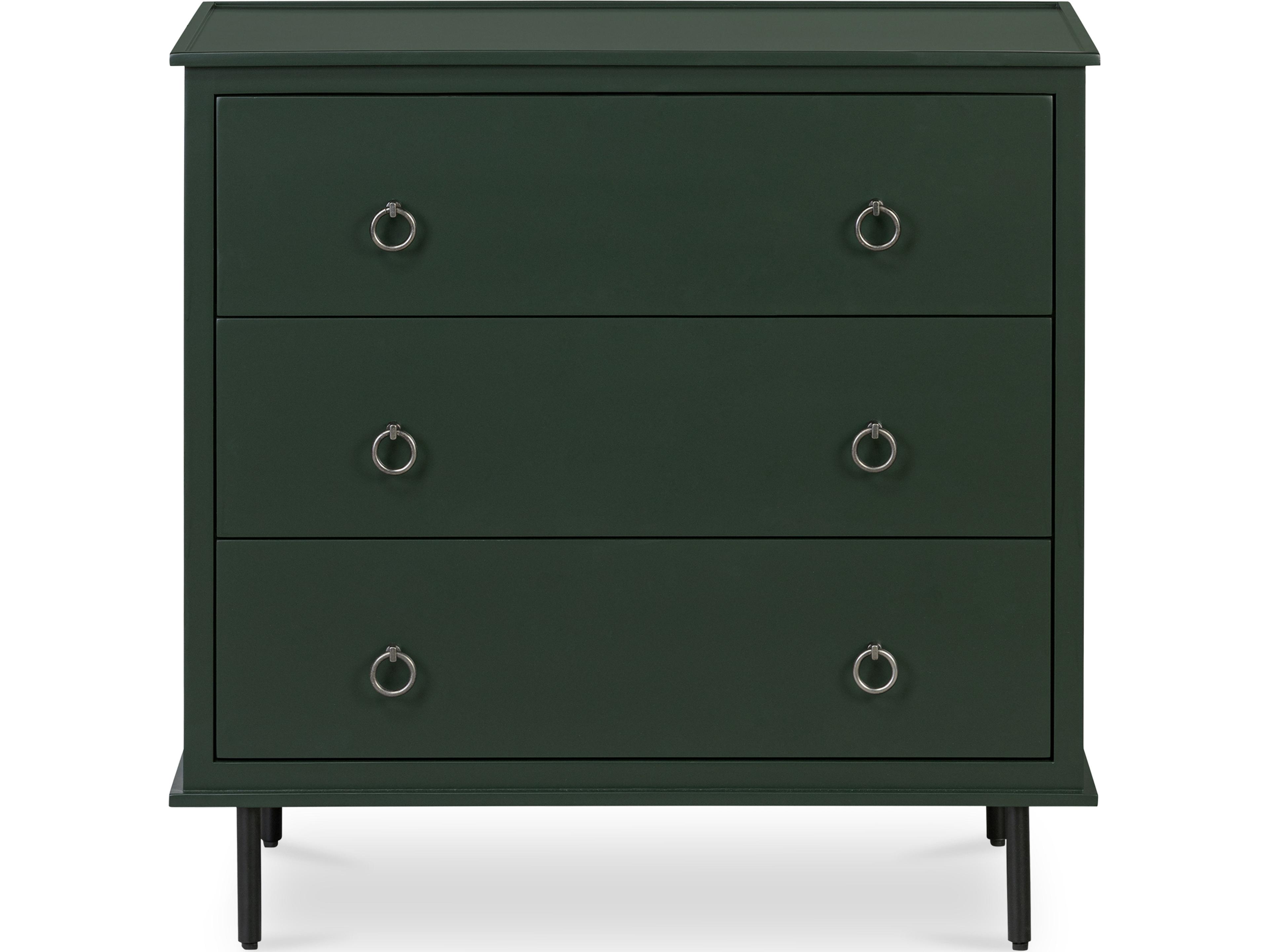 Reagan 3 Drawer Nightstand Deep Green