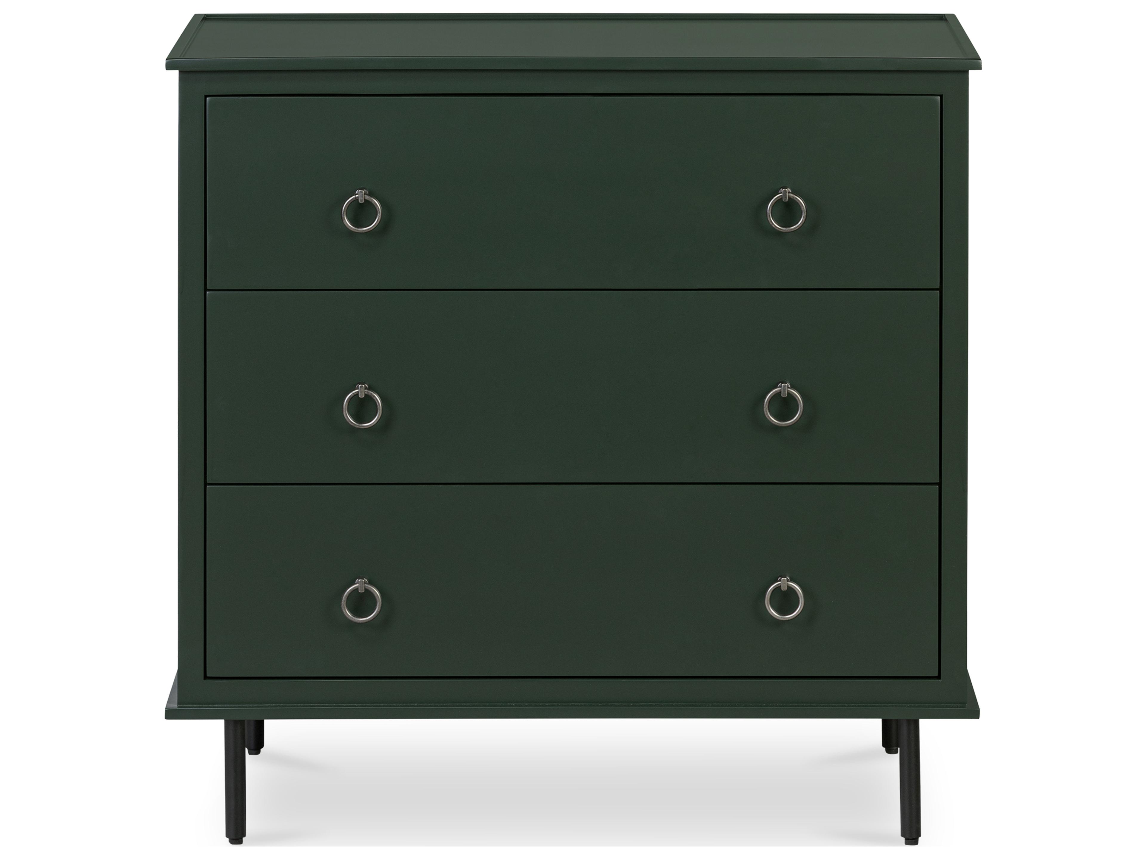 Moe's Home Reagan 3 Drawer Nightstand Deep Green