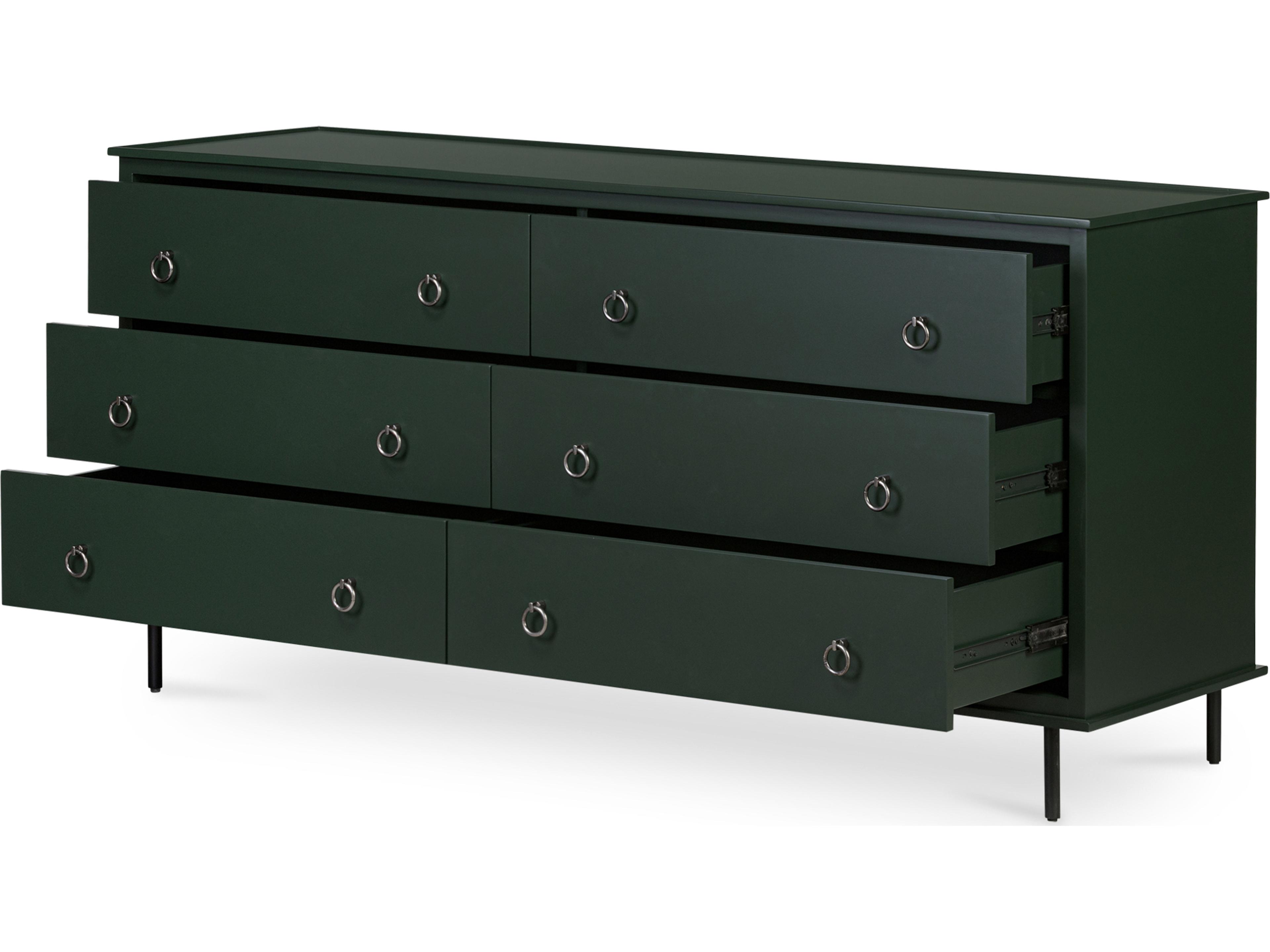 Moe's Home Reagan 6 Drawer Dresser Deep Green