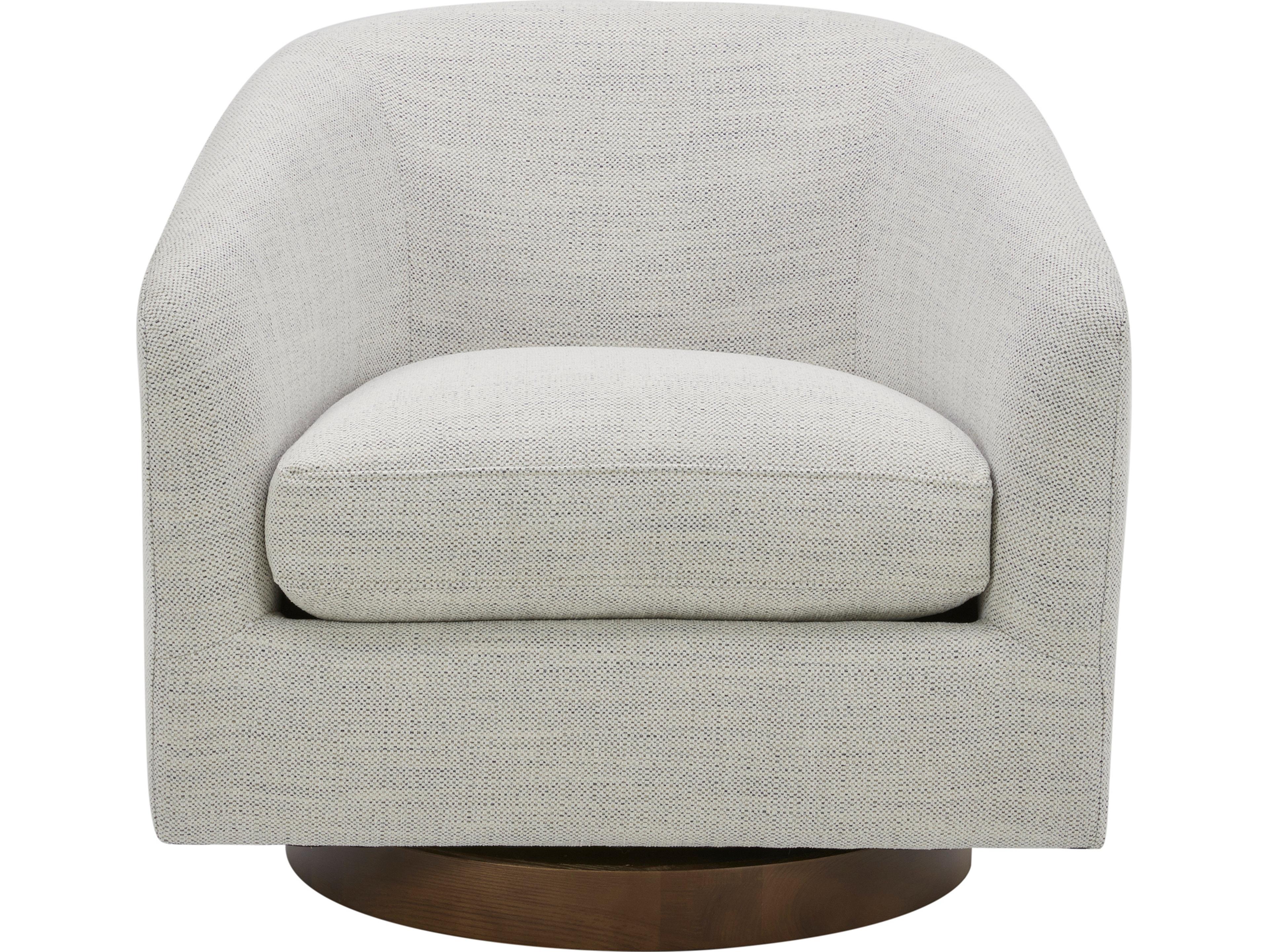 Moe's Home Swivel White Fabric Accent Chair