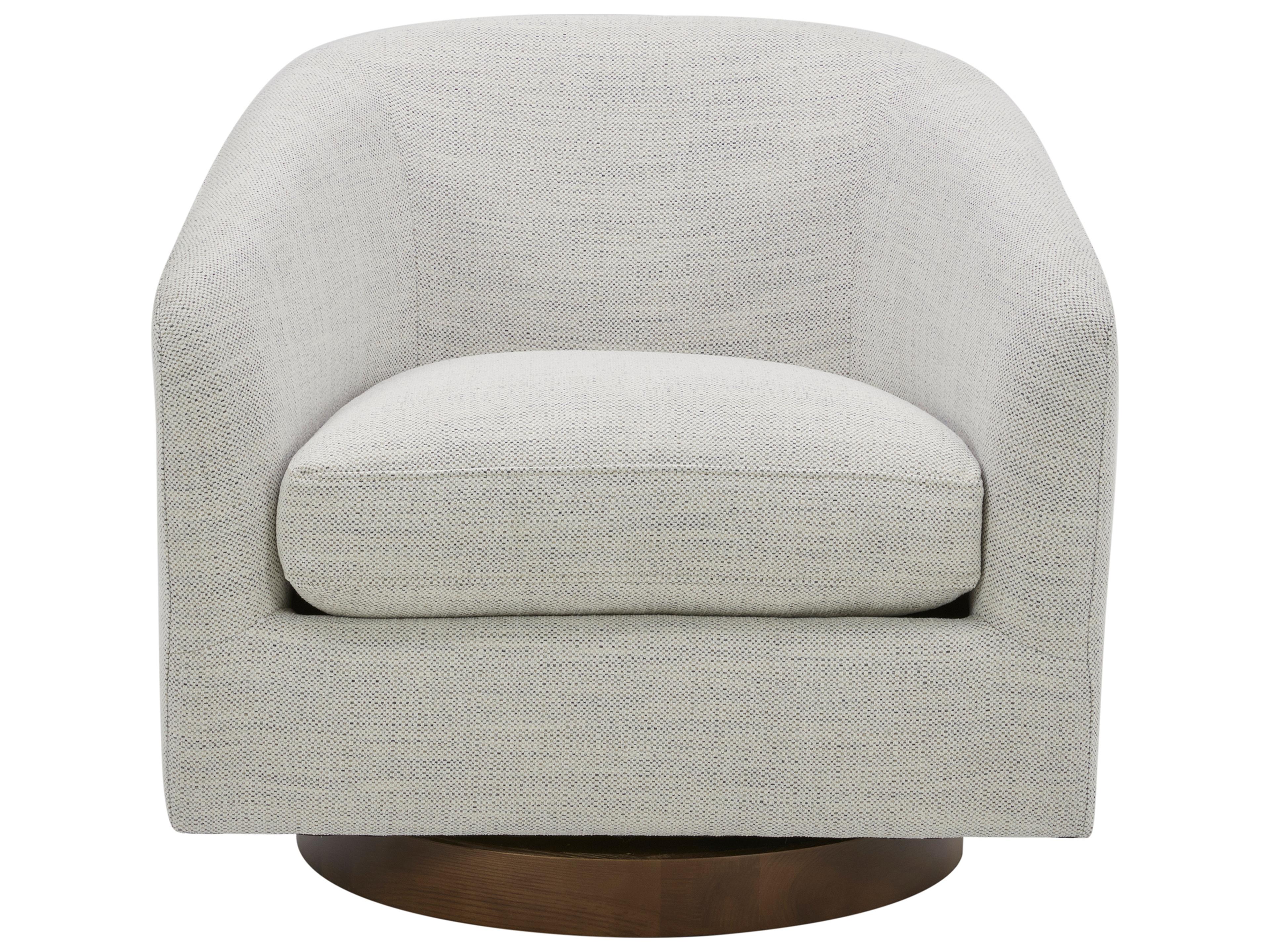 Moe's Home Swivel White Fabric Accent Chair