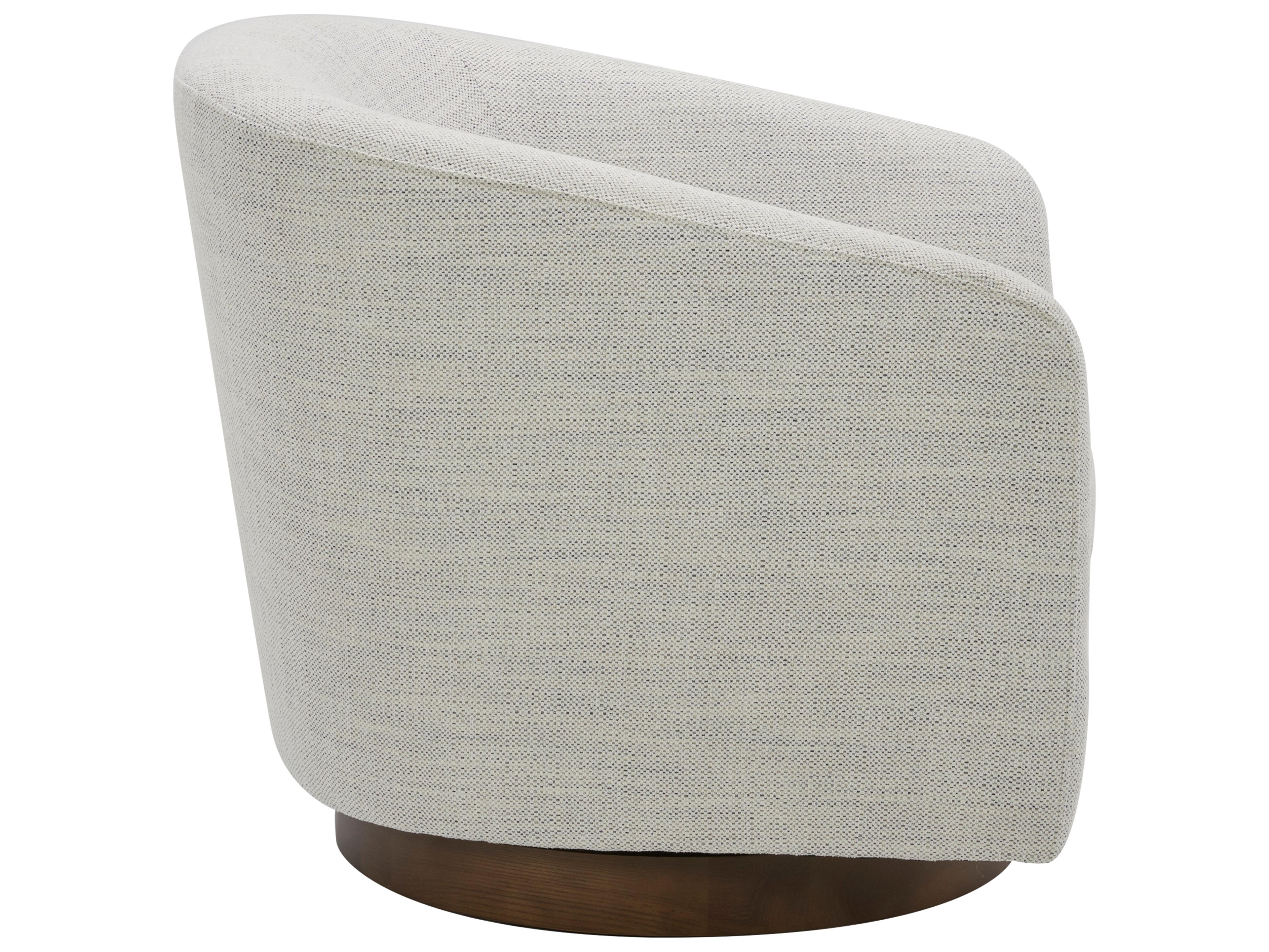 Moe's Home Swivel White Fabric Accent Chair