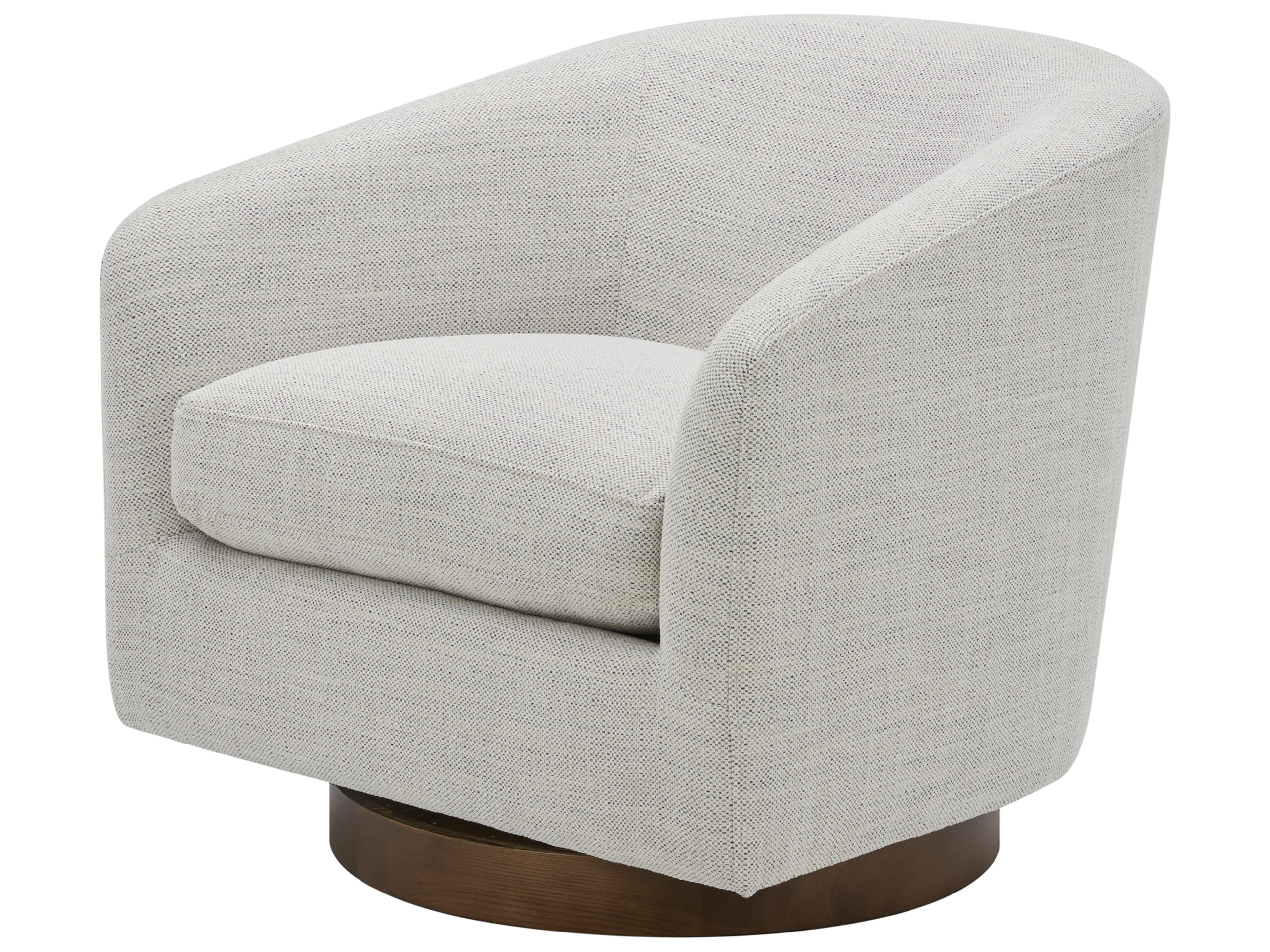 Moe's Home Swivel White Fabric Accent Chair