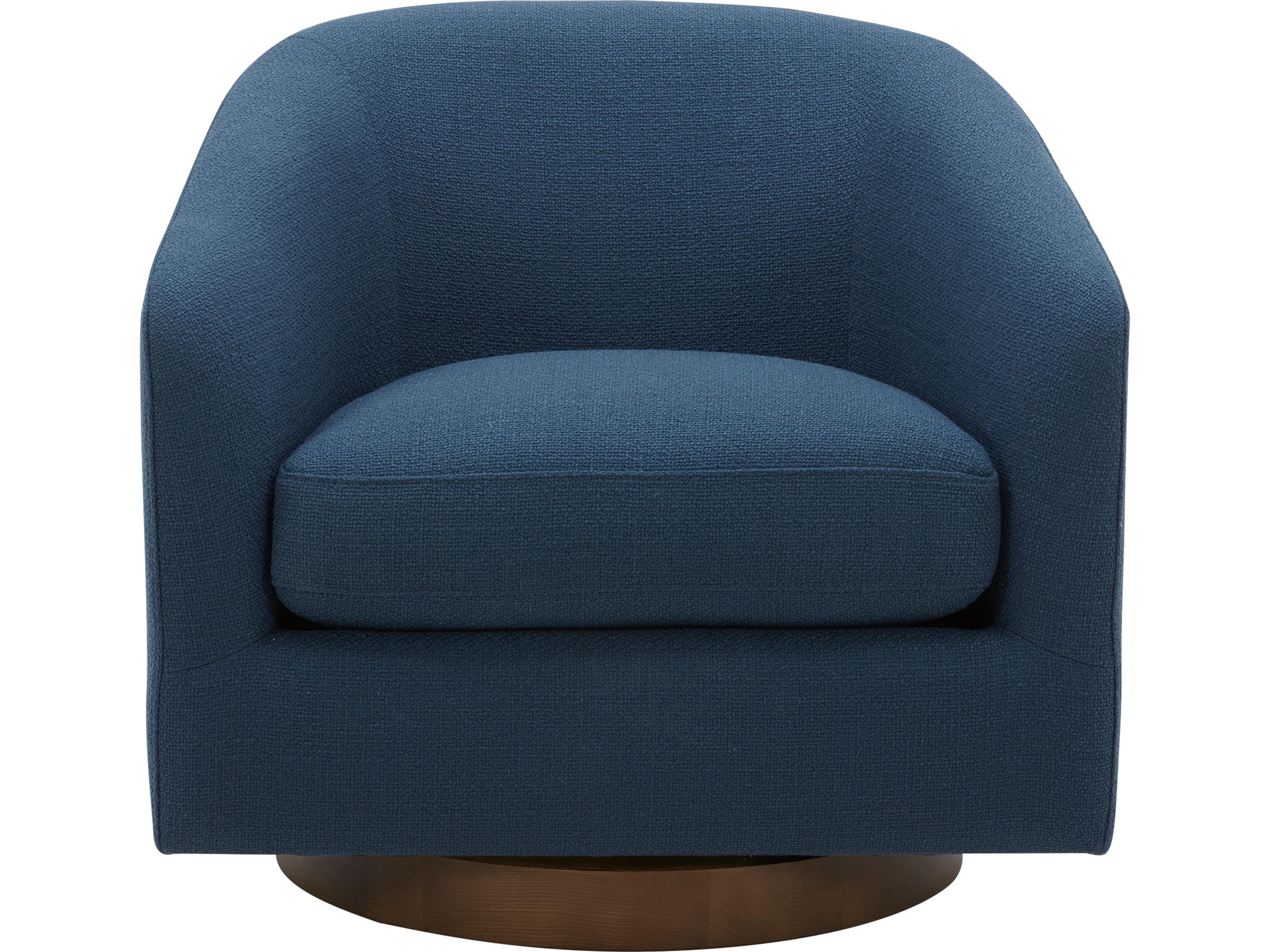 Swivel Blue Fabric Accent Chair