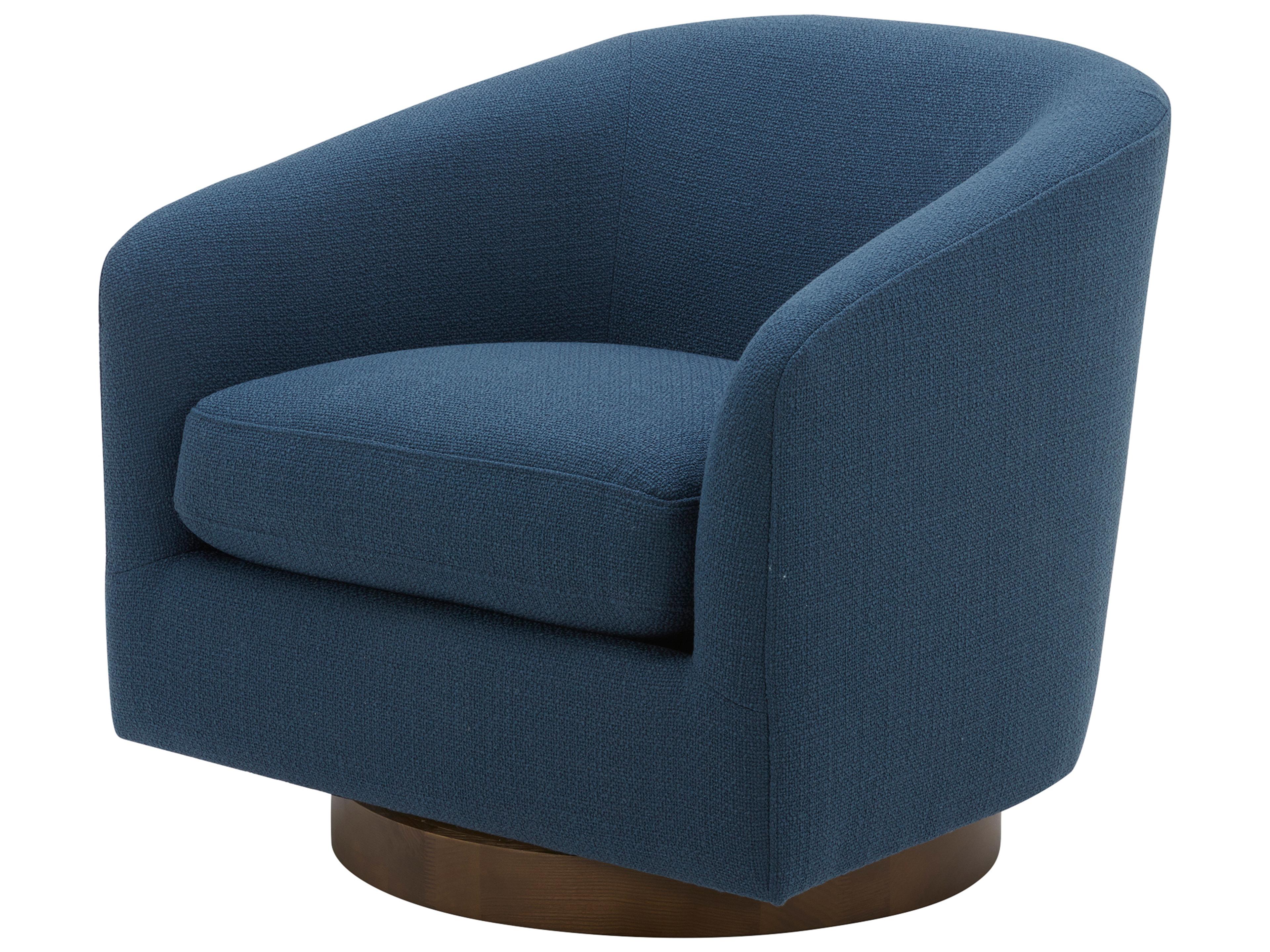 Moe's Home Swivel Blue Fabric Accent Chair