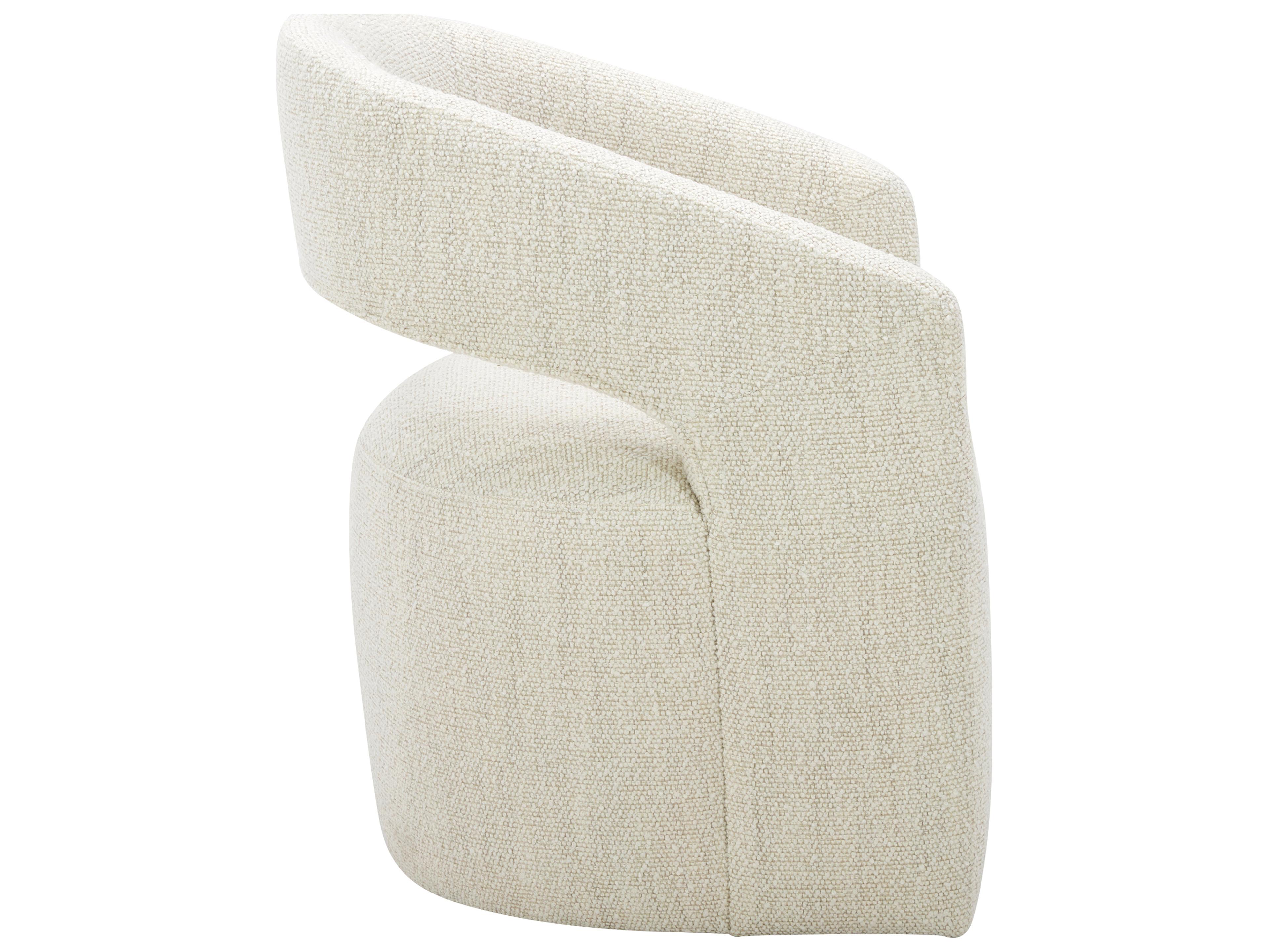 Moe's Home Barrow White Upholstered Arm Dining Chair