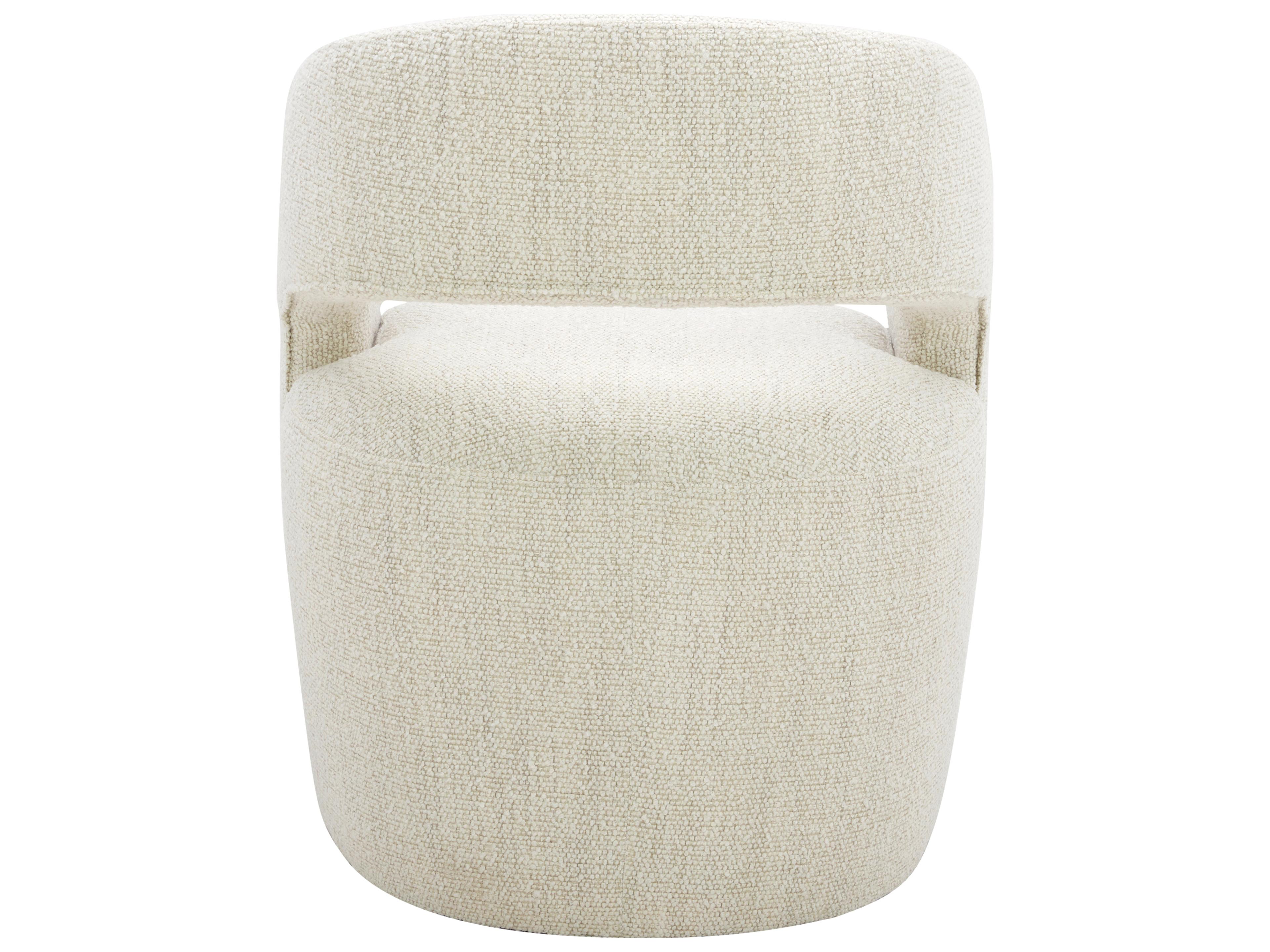 Moe's Home Barrow White Upholstered Arm Dining Chair
