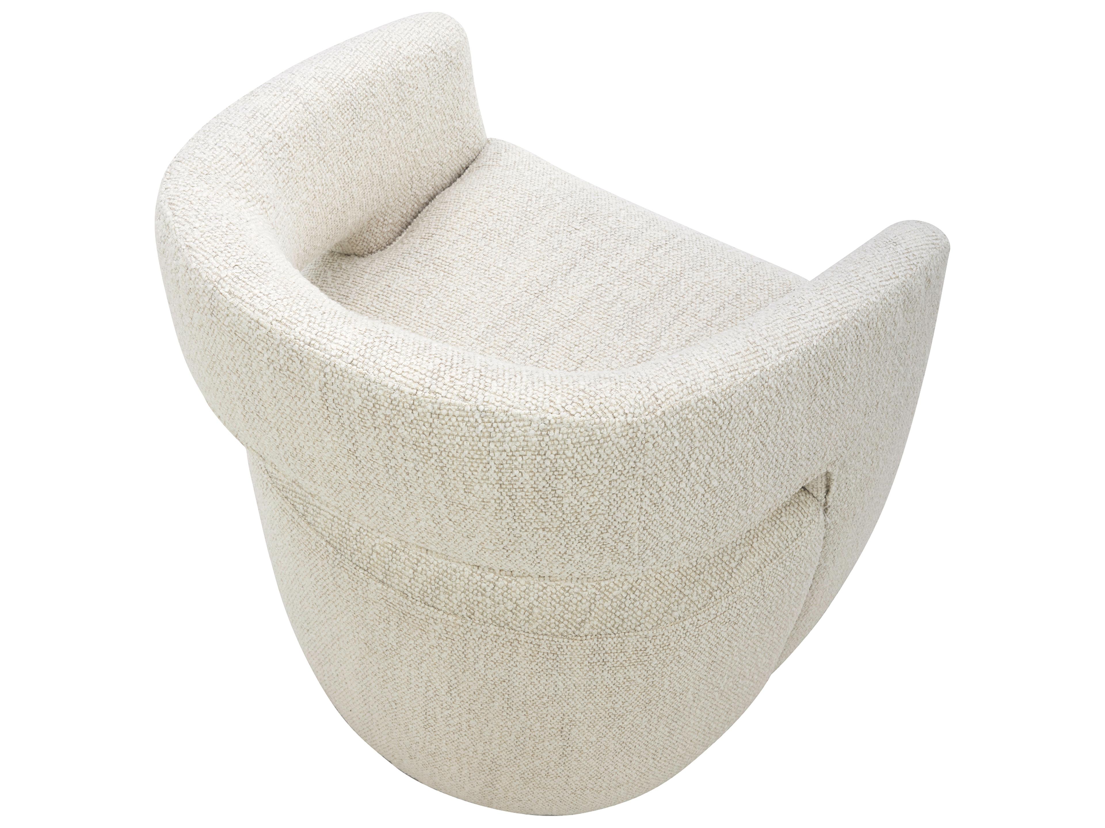 Moe's Home Barrow White Upholstered Arm Dining Chair