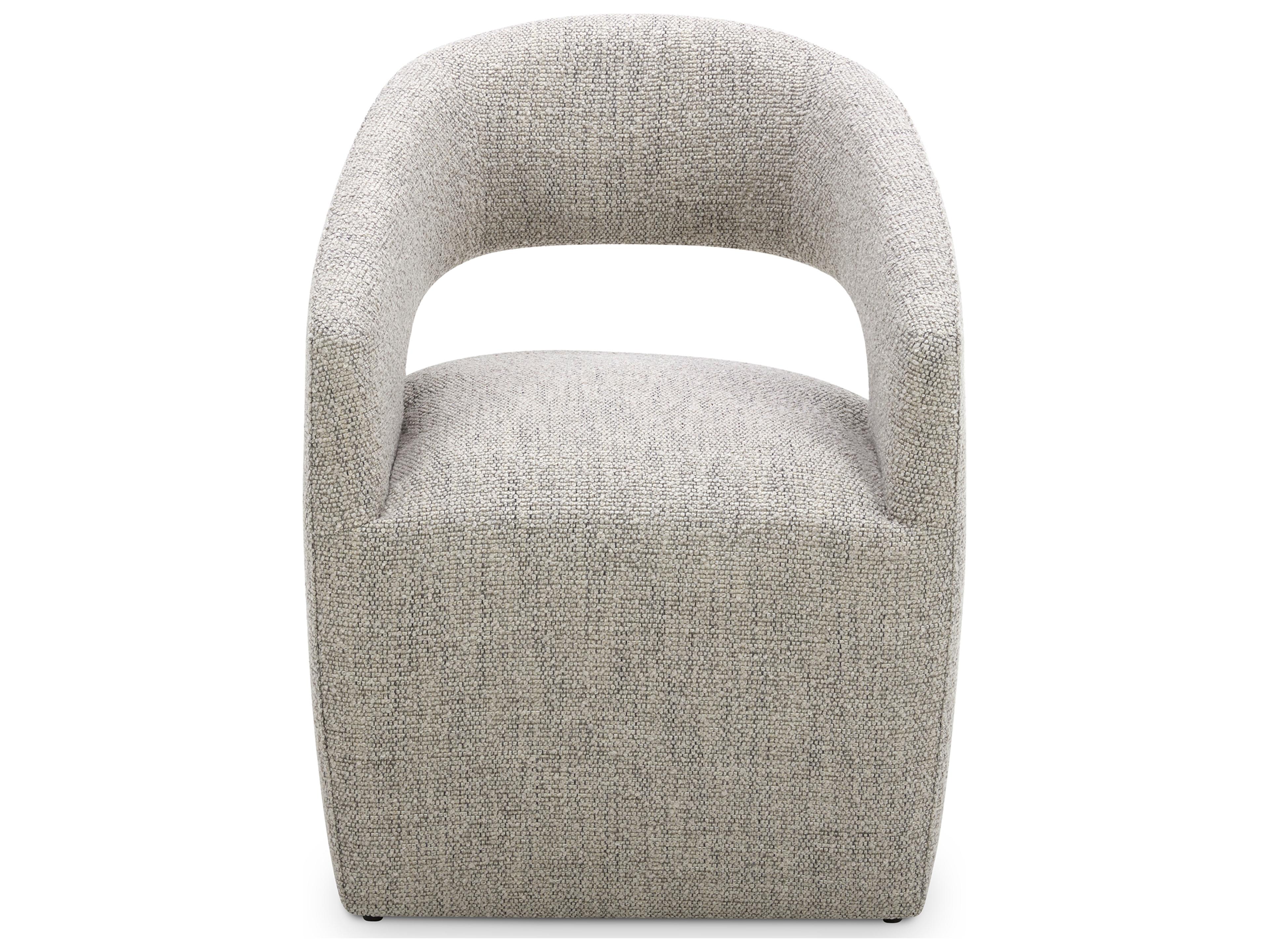 Moe's Home Barrow Gray Upholstered Arm Dining Chair