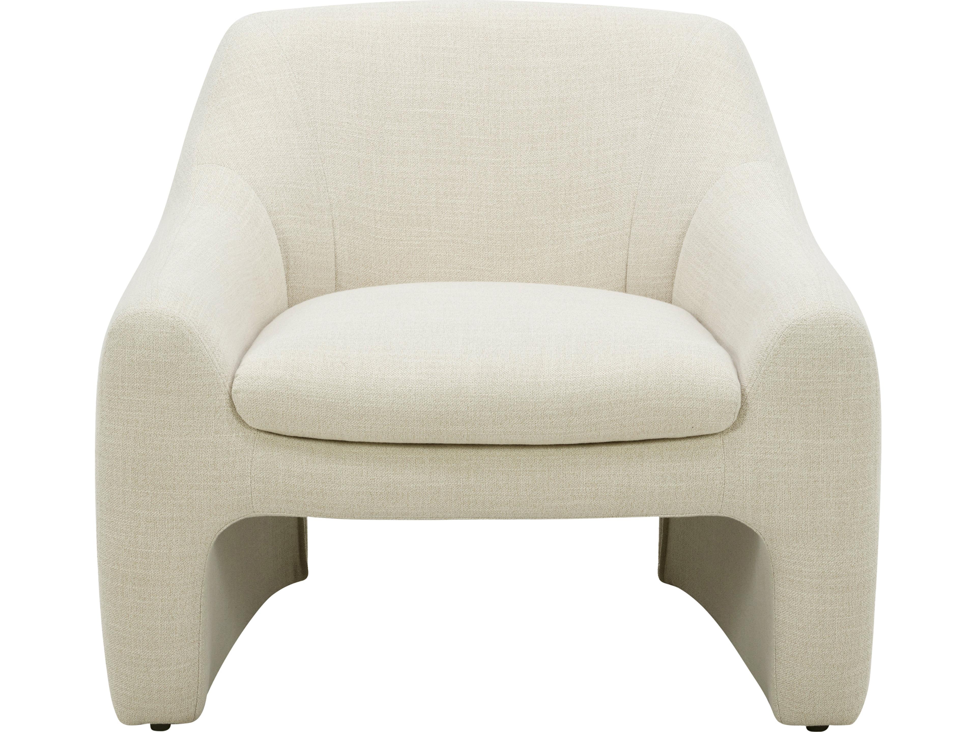 Kenzie White Fabric Accent Chair
