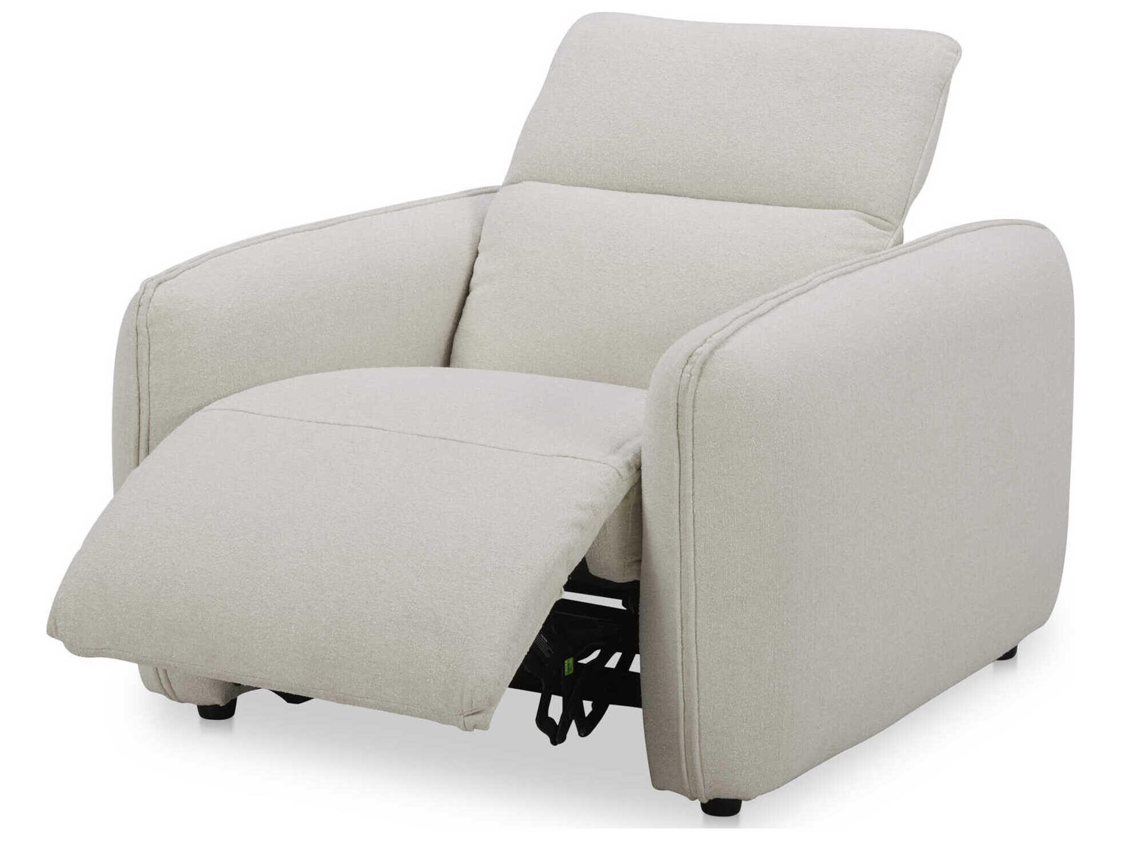 Moe's Home Eli White Upholstered Recliner