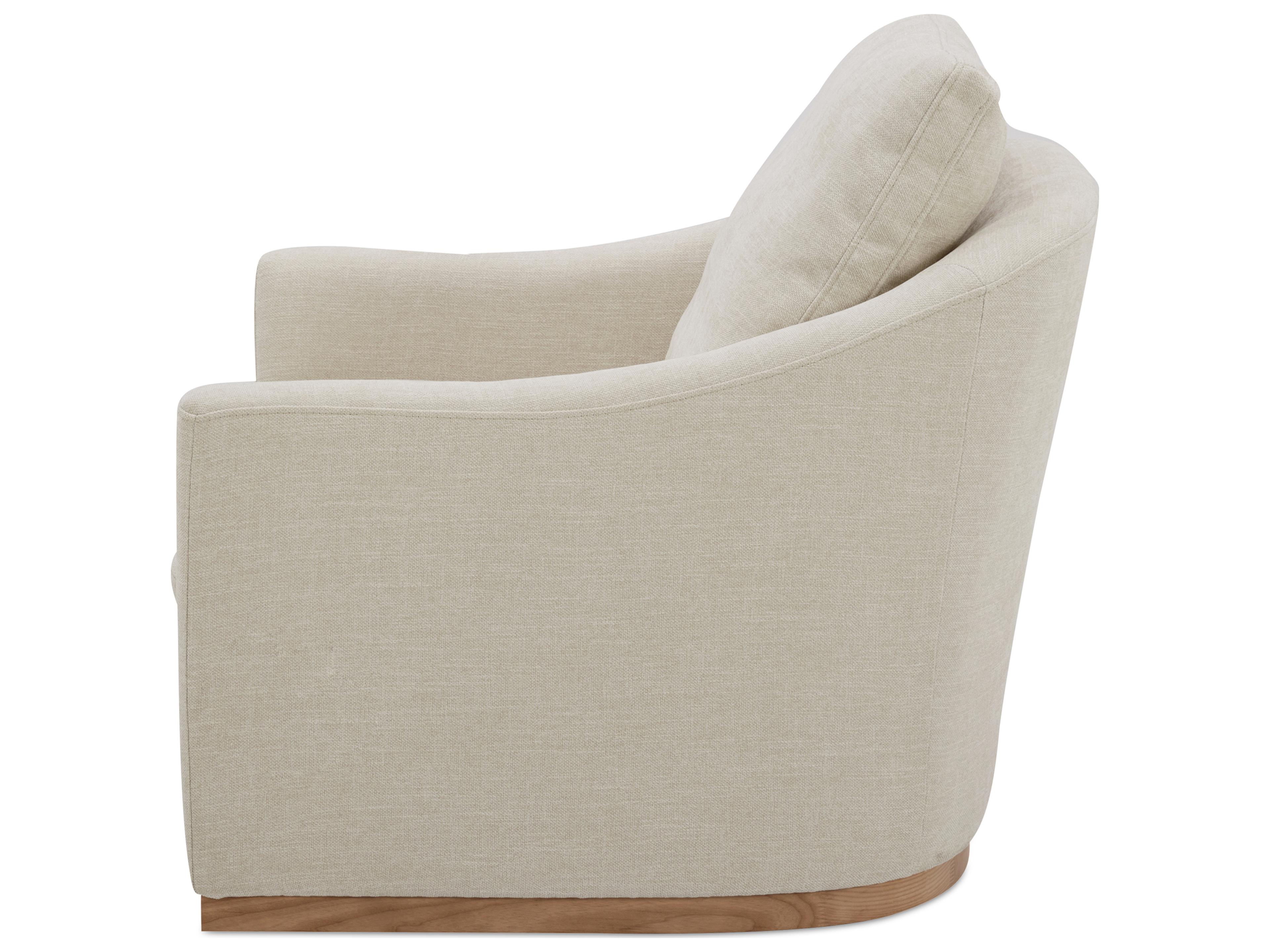 Moe's Home Linden Swivel Beige Fabric Accent Chair