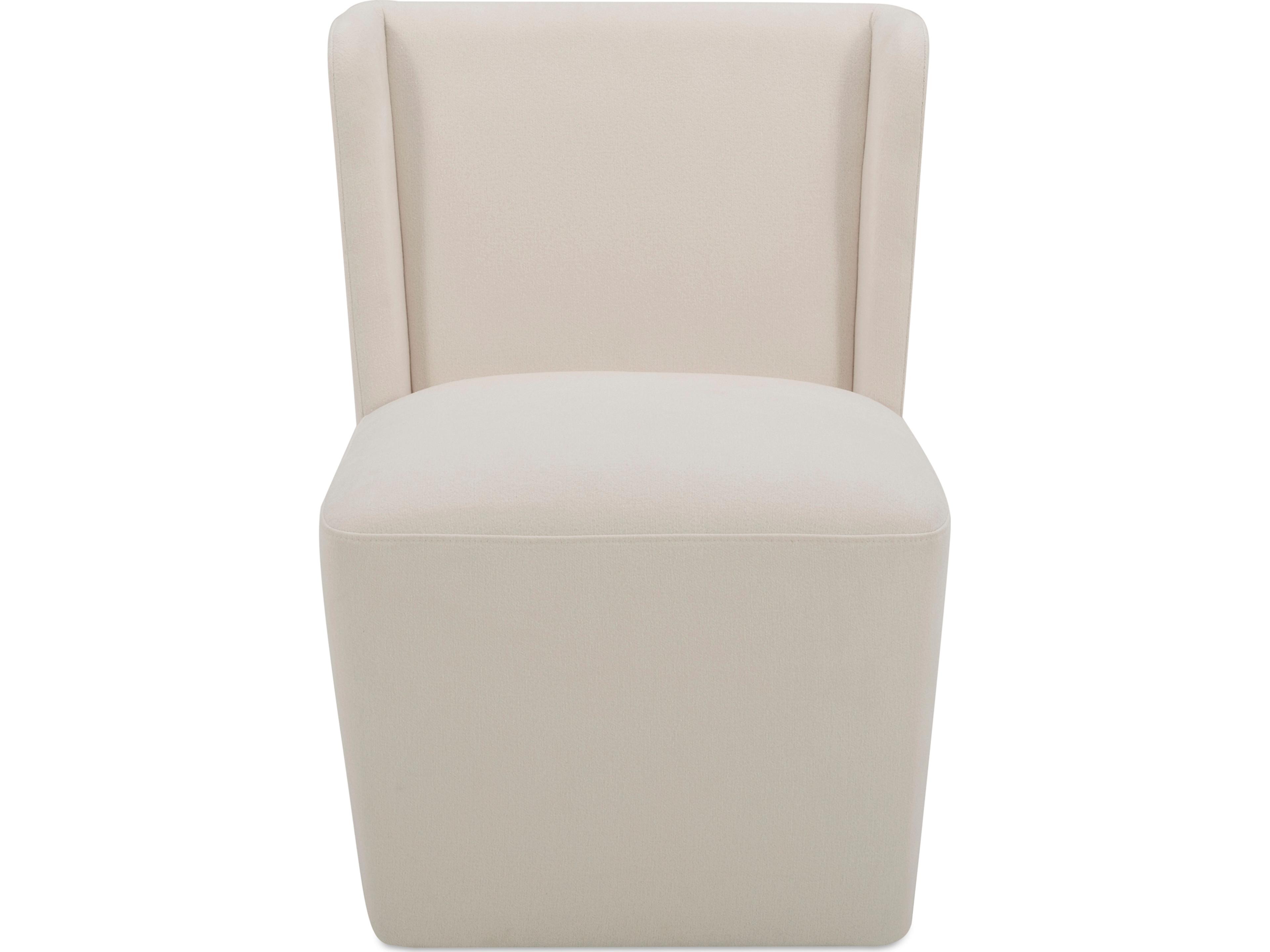 Cormac Rolling White Upholstered Side Dining Chair