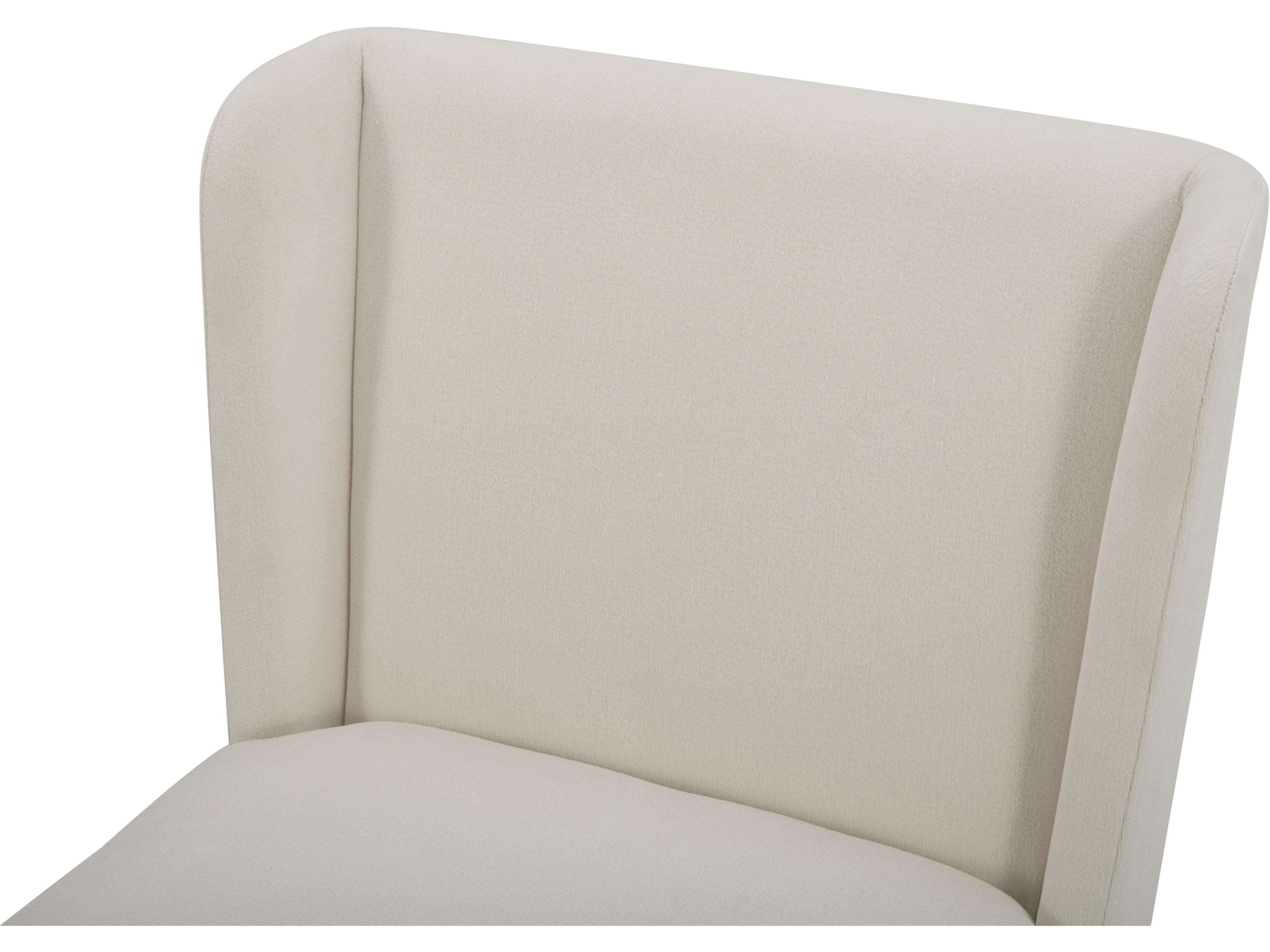 Moe's Home Cormac Rolling White Upholstered Side Dining Chair