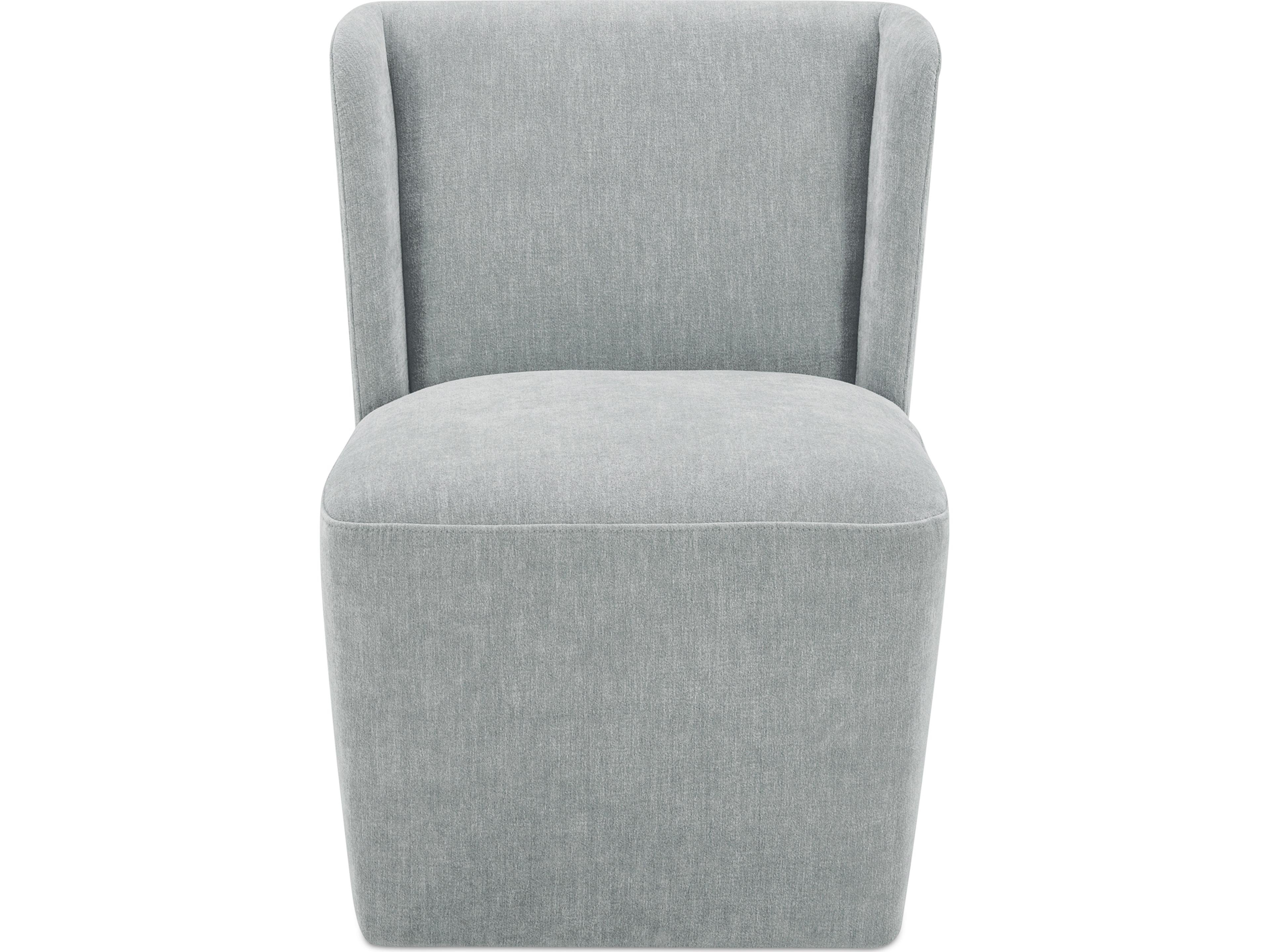 Cormac Rolling Blue Upholstered Side Dining Chair