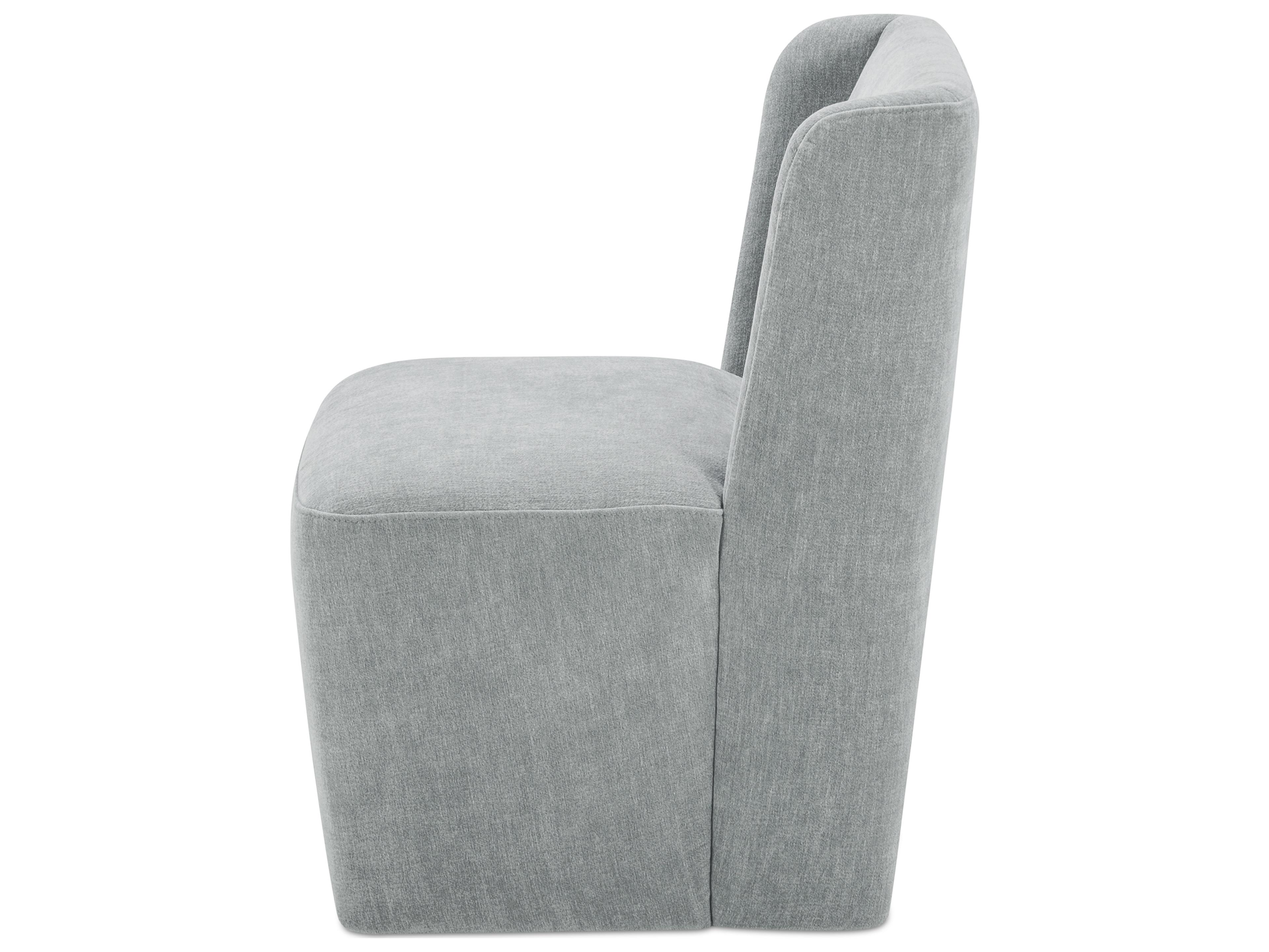 Moe's Home Cormac Rolling Blue Upholstered Side Dining Chair