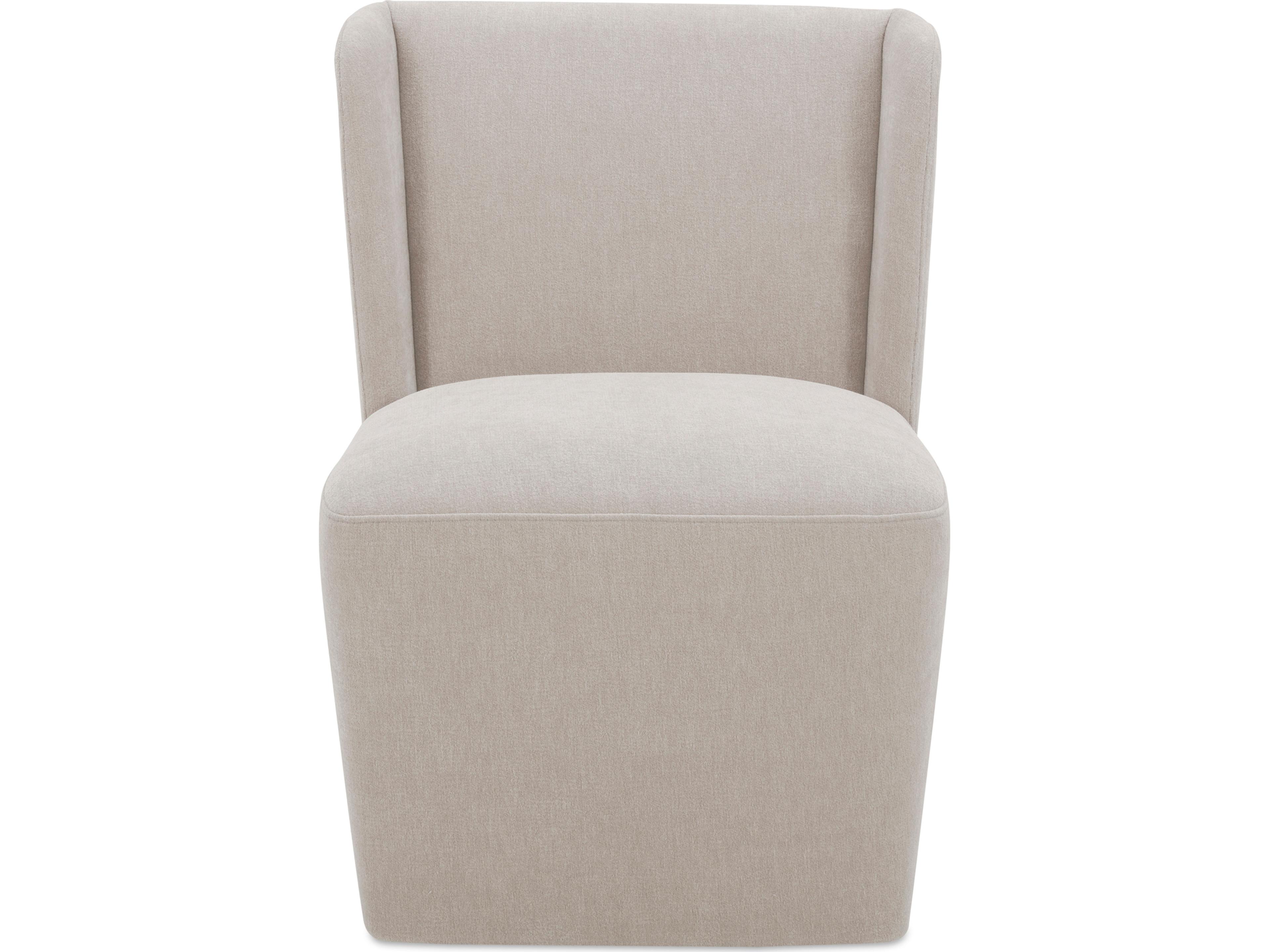 Moe's Home Cormac Rolling White Upholstered Side Dining Chair