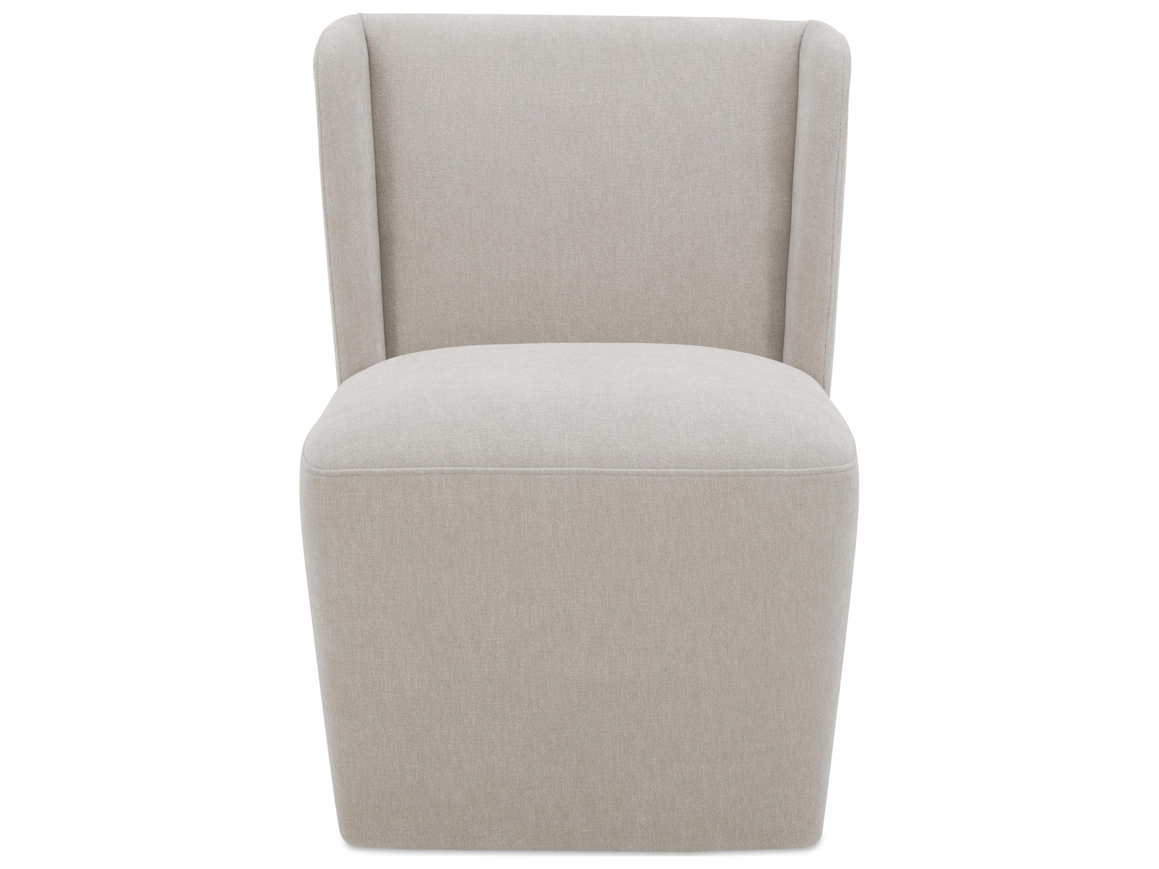 Moe's Home Cormac Rolling White Upholstered Side Dining Chair