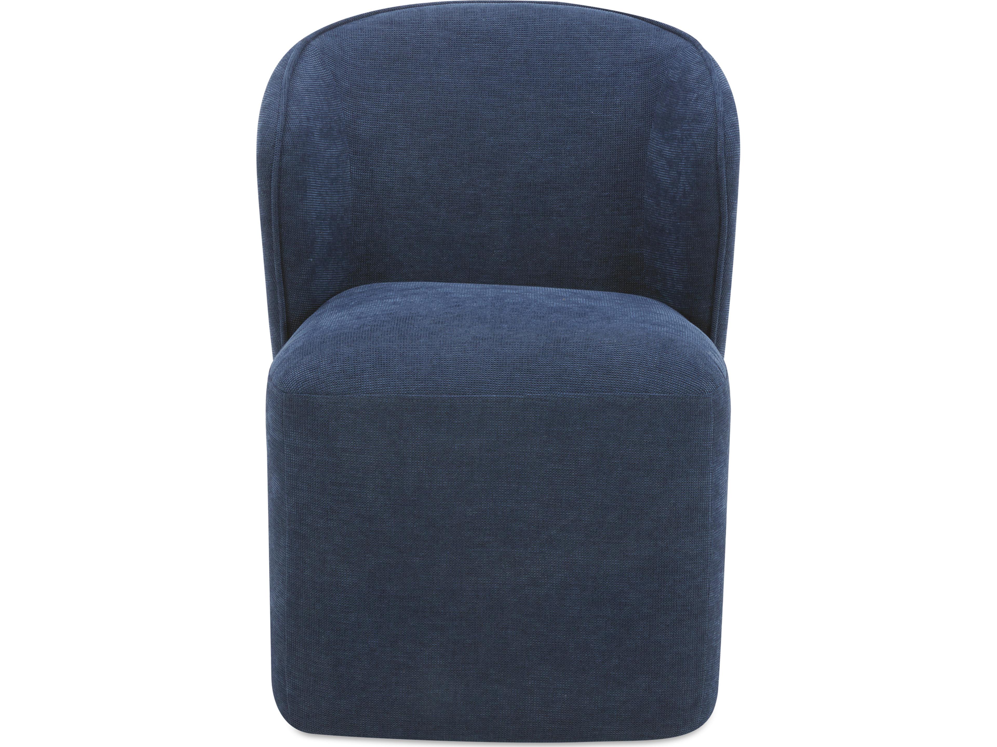 Larson Rolling Blue Upholstered Side Dining Chair