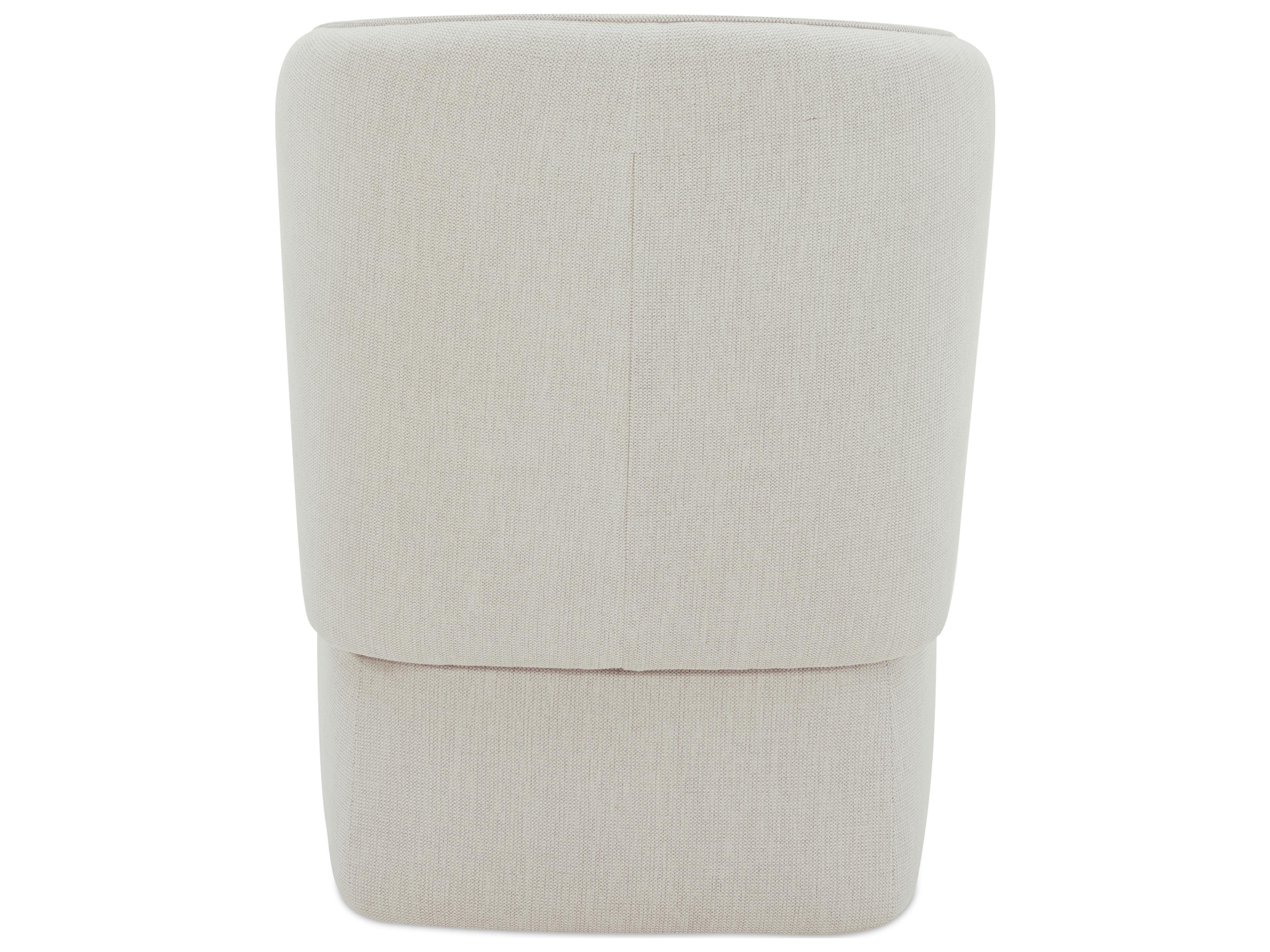 Moe's Home Larson Rolling White Upholstered Side Dining Chair