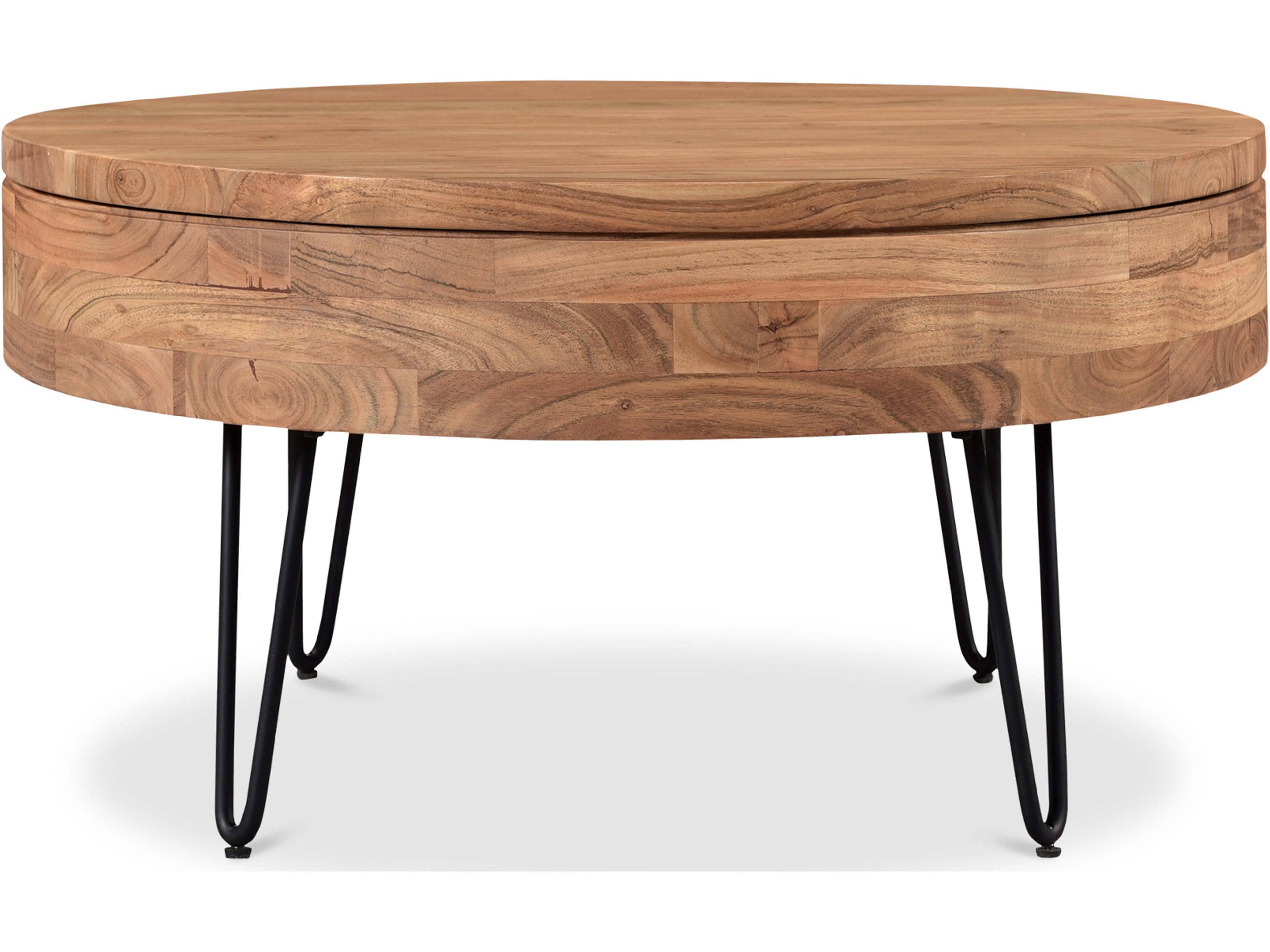 Privado Round Storage Coffee Table Mid-Century Modern