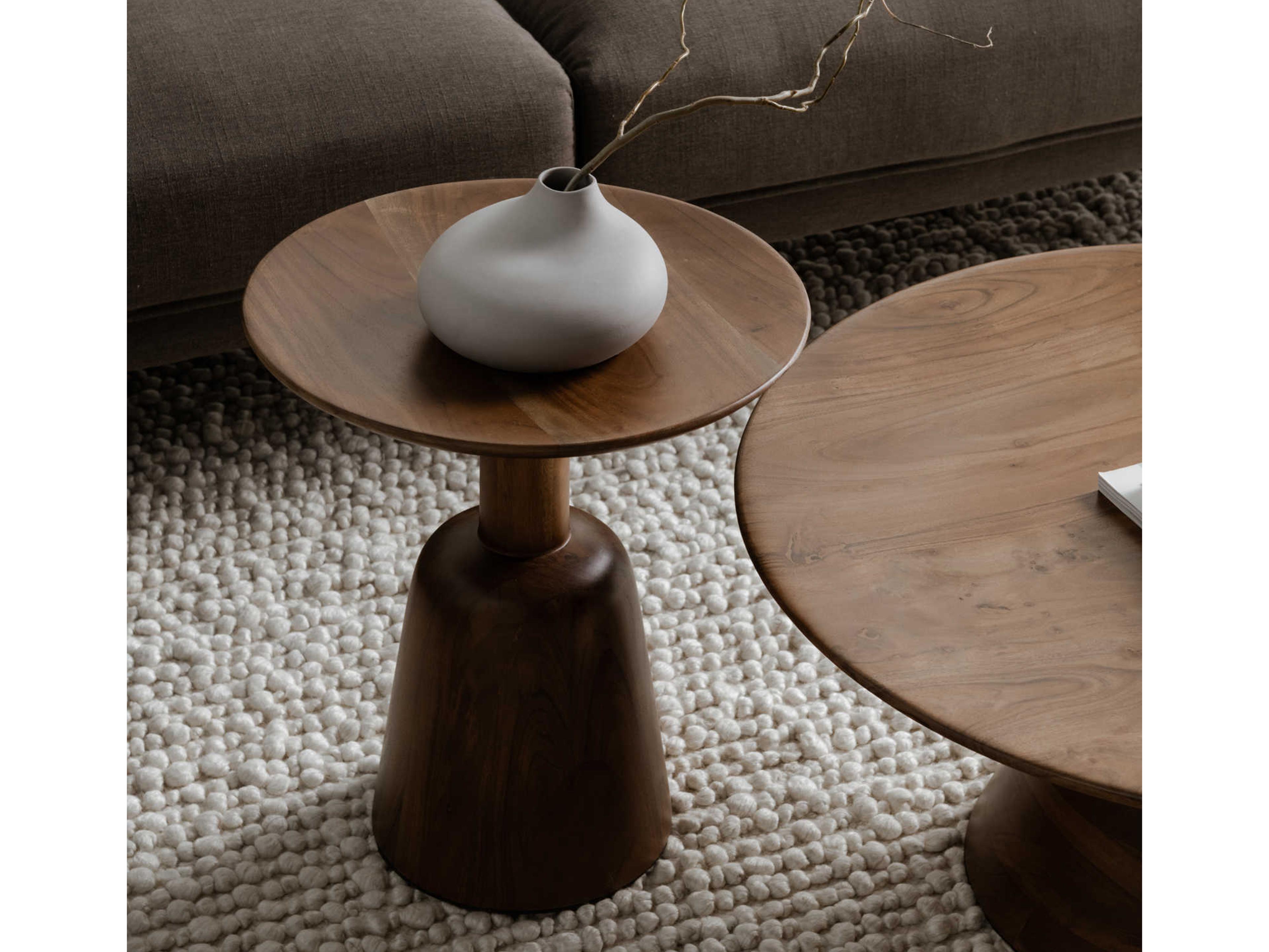 Moe's Home Round Wood Brown End Table