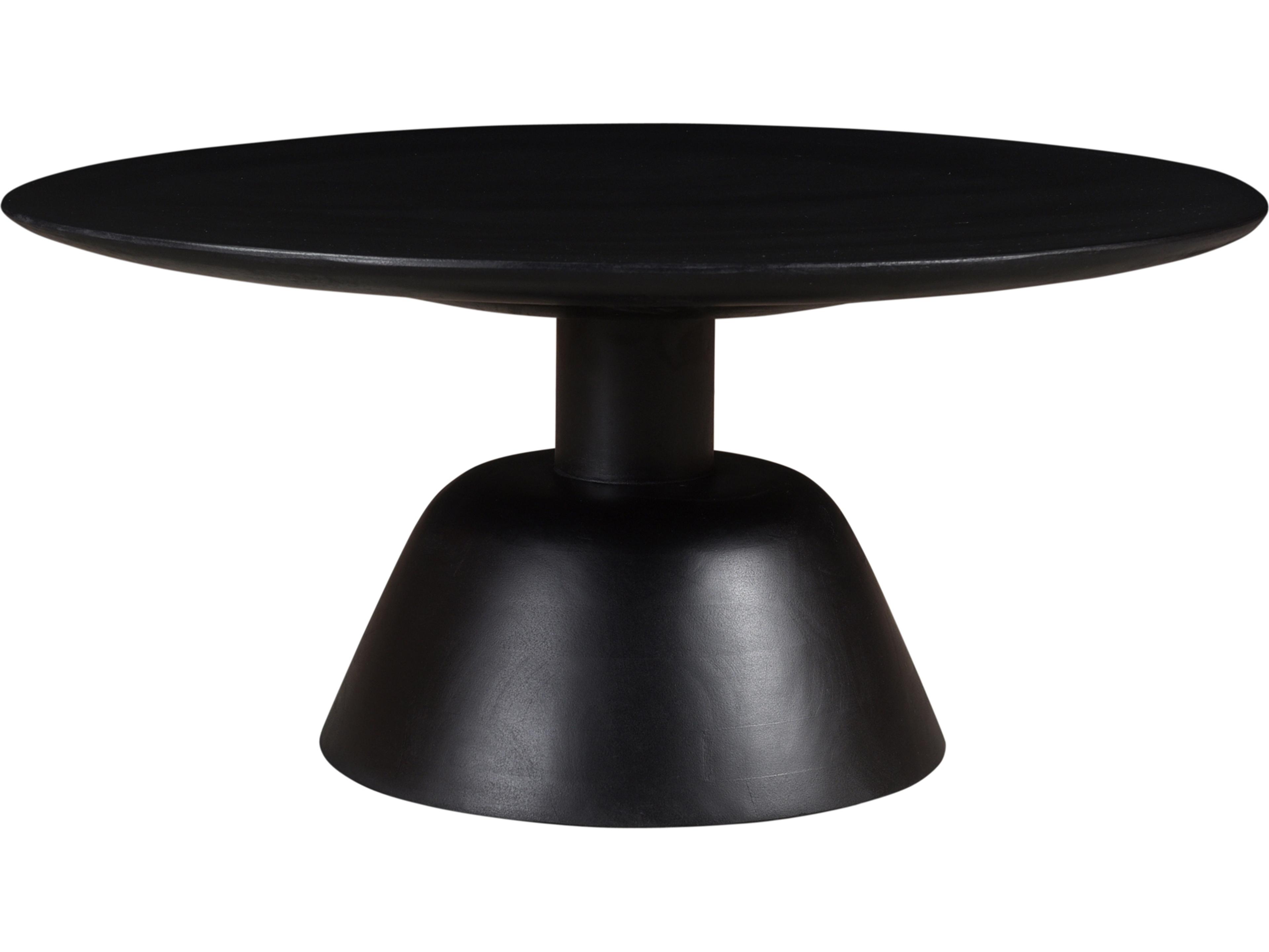 Moe's Home Nels Round Wood Charcoal Black Coffee Table