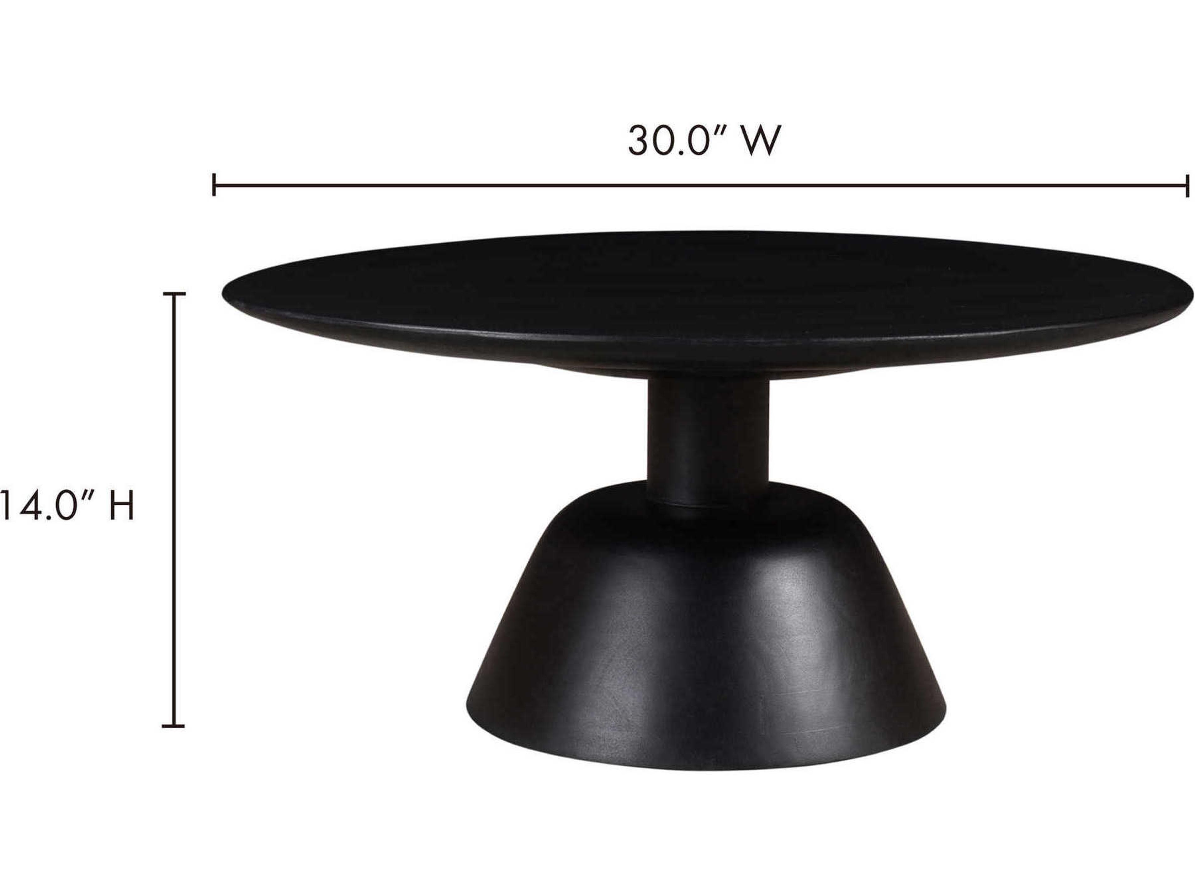 Moe's Home Nels Round Wood Charcoal Black Coffee Table