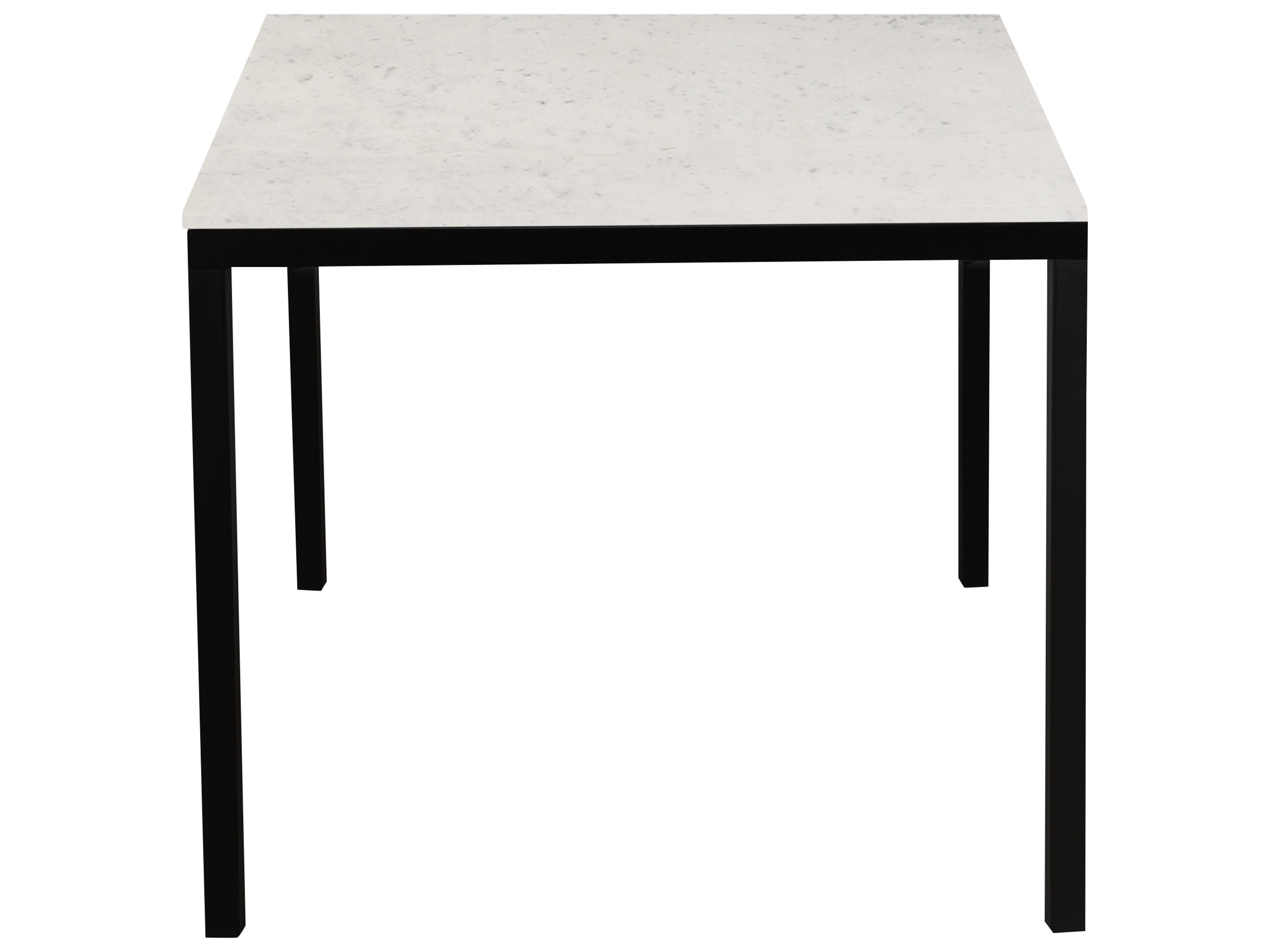 Moe's Home Parson Rectangular White Marble Black Dining Table