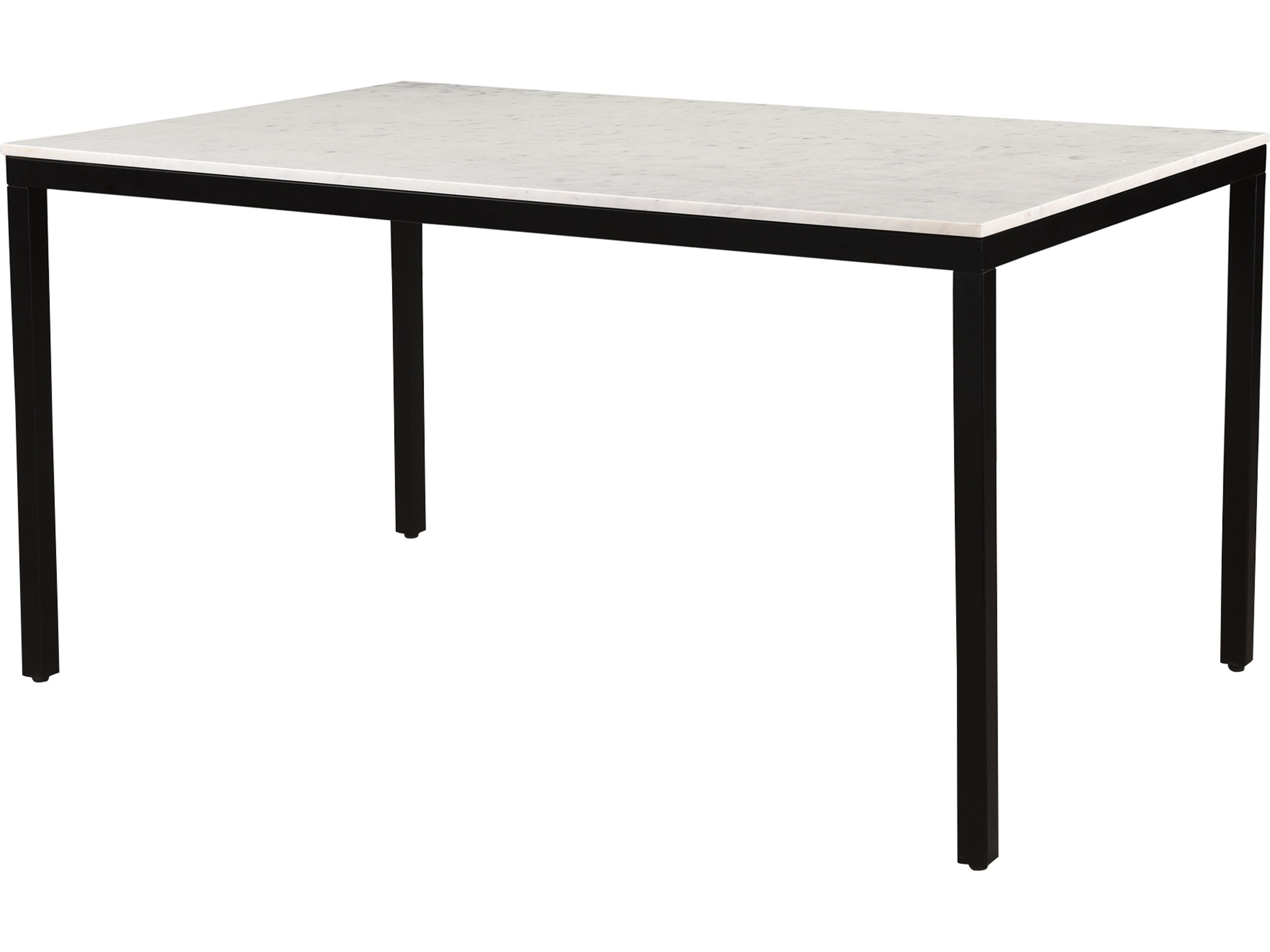 Moe's Home Parson Rectangular White Marble Black Dining Table