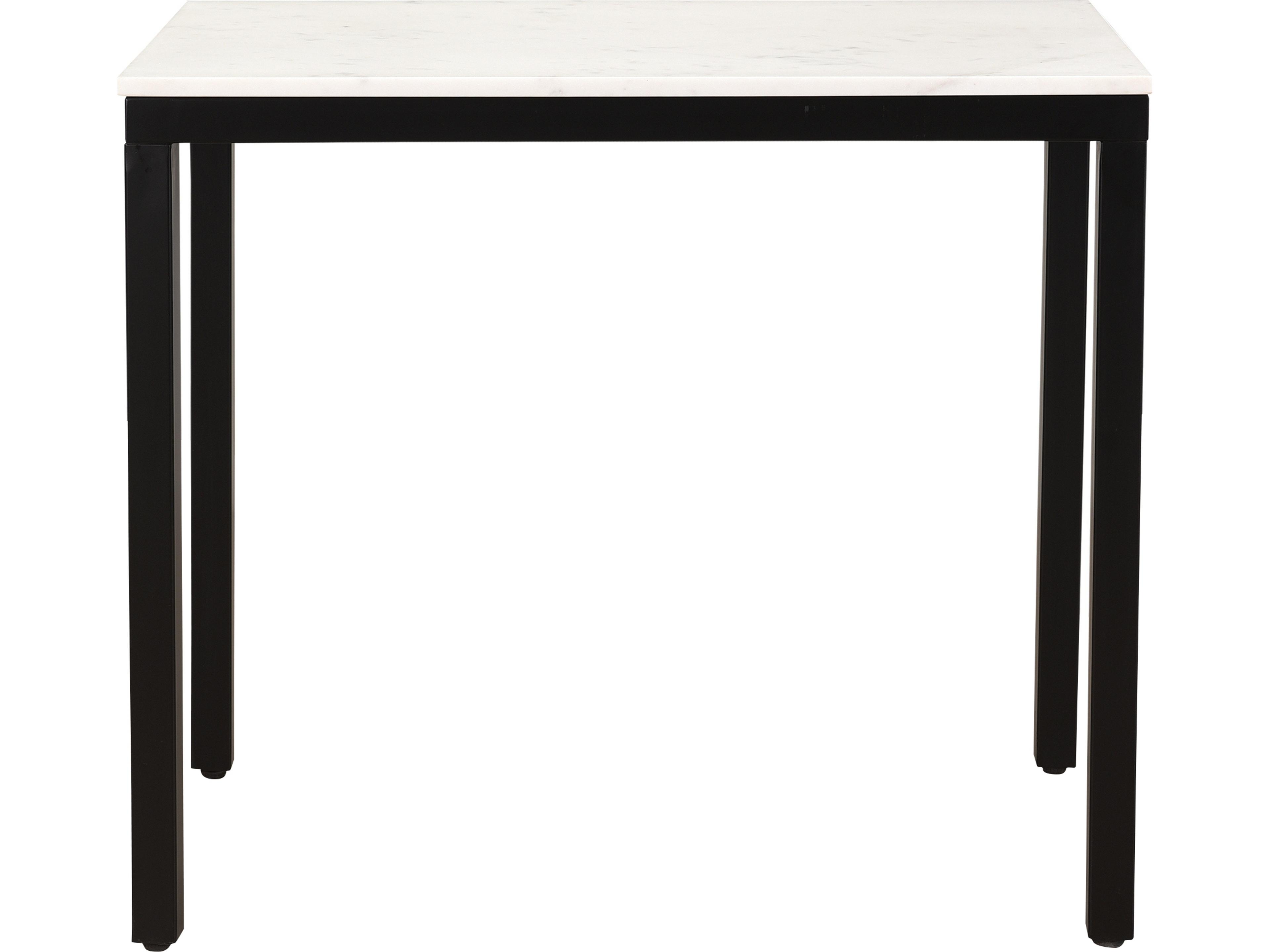 Parson White Marble Black Computer Desk