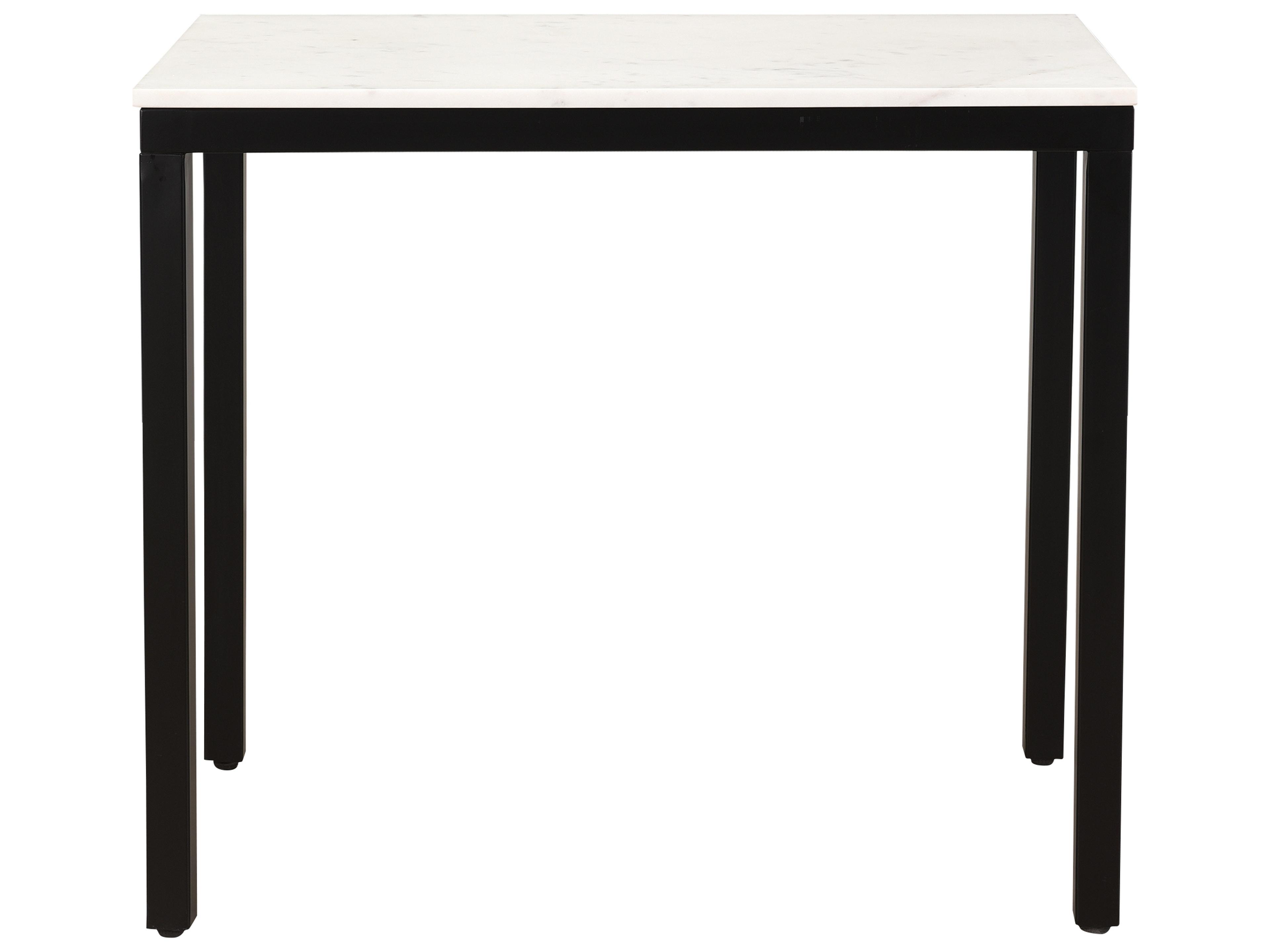 Moe's Home Parson White Marble Black Computer Desk