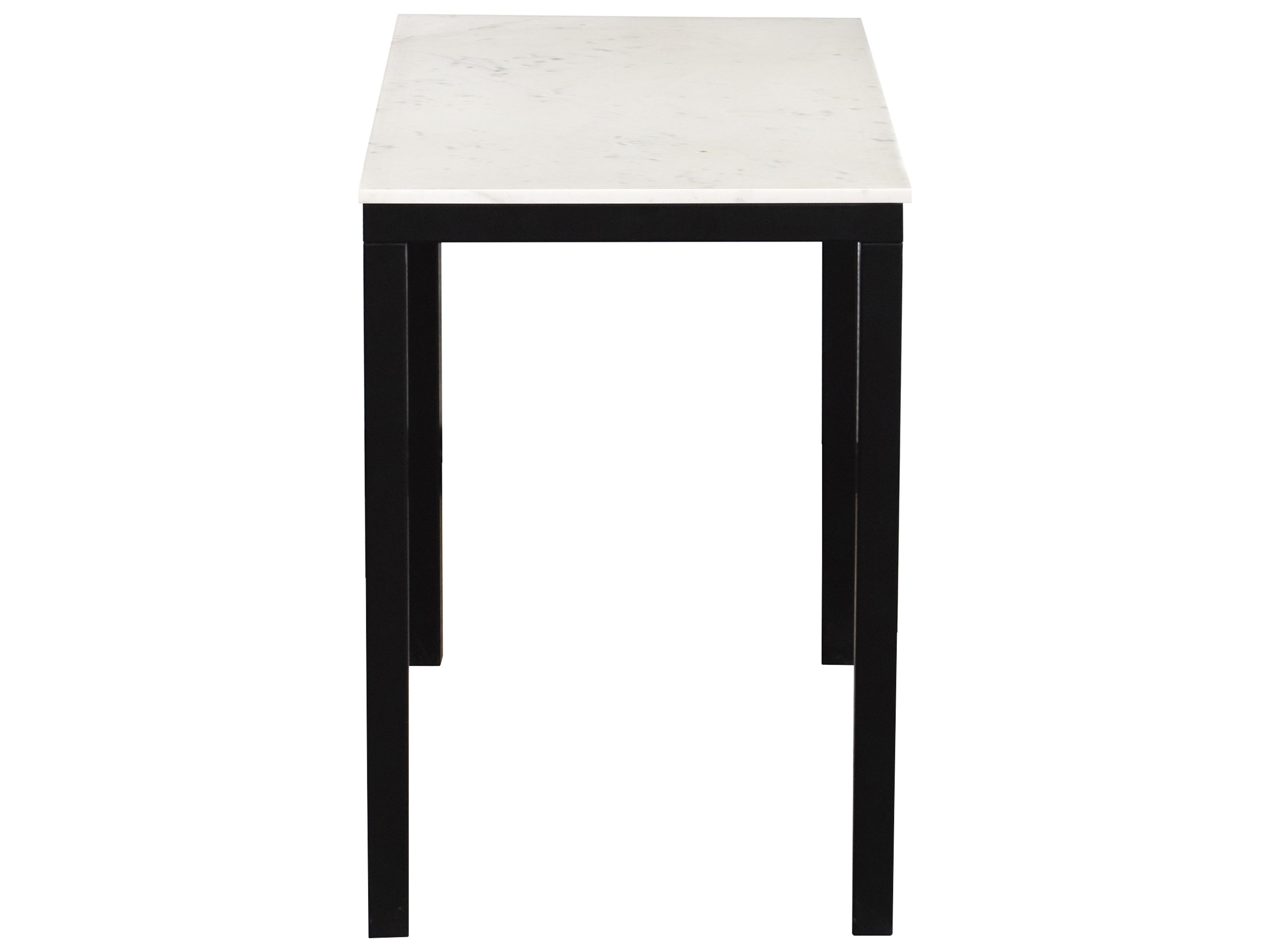 Moe's Home Parson White Marble Black Computer Desk