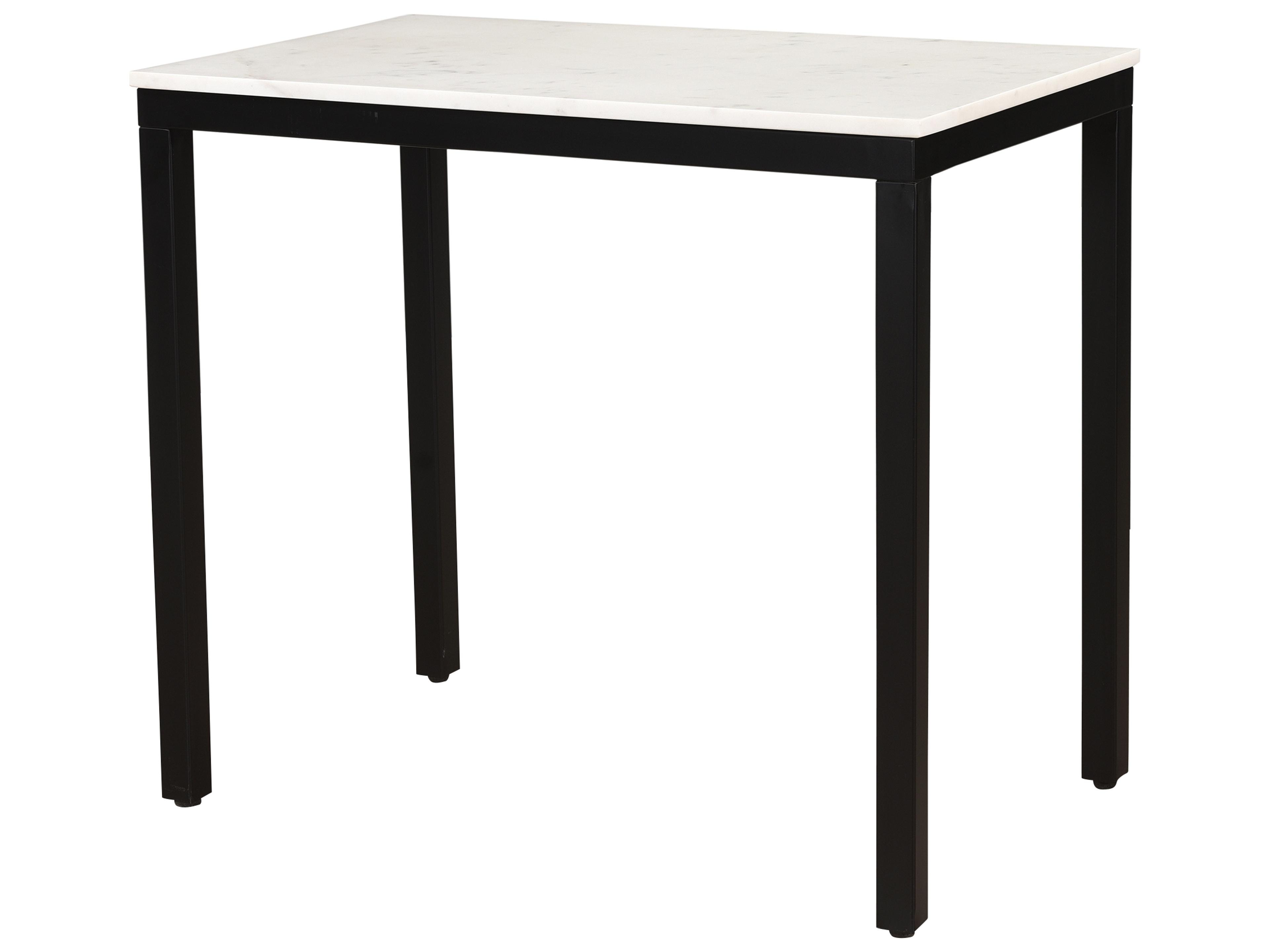 Moe's Home Parson White Marble Black Computer Desk