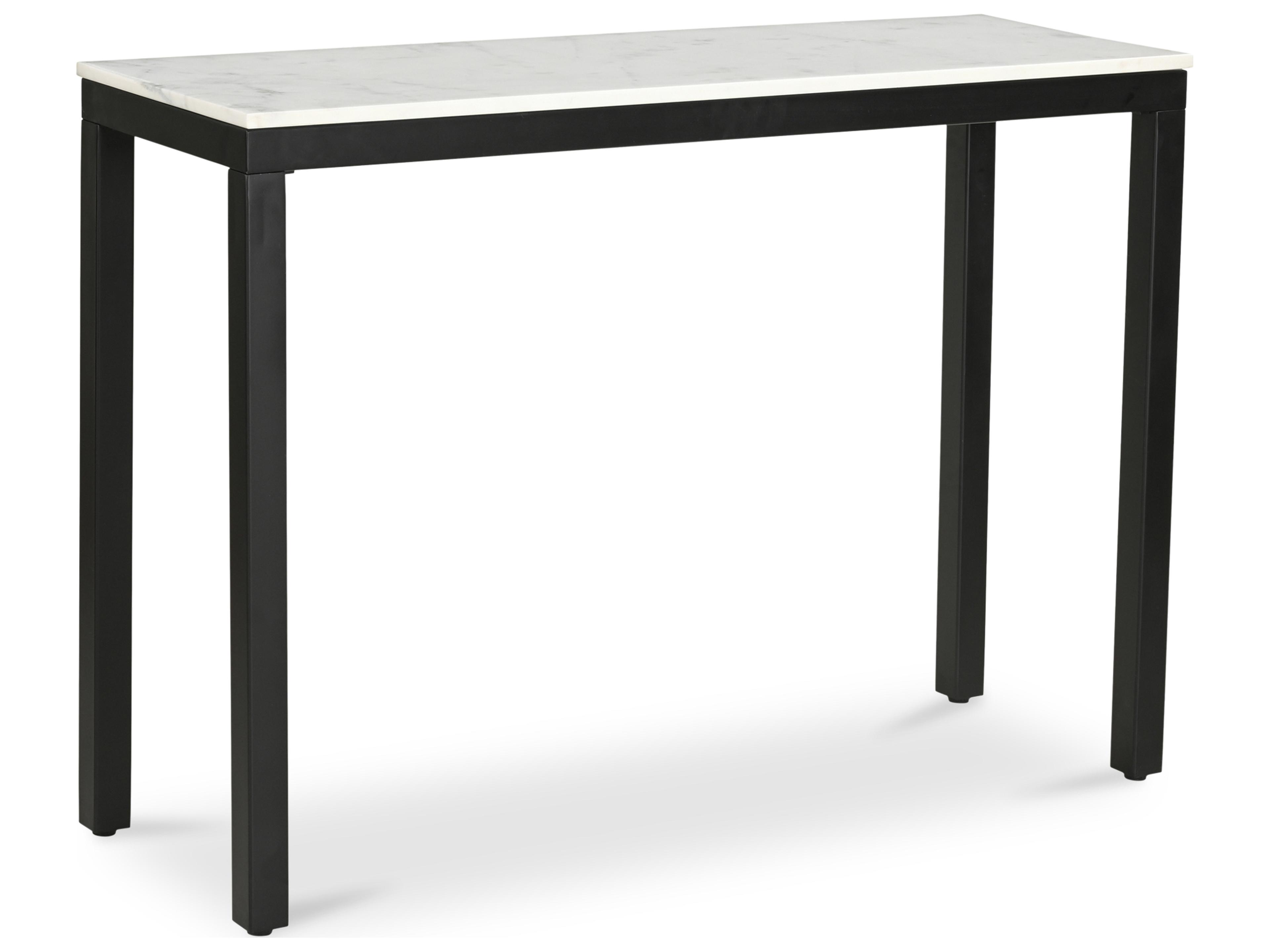 Moe's Home Parson Rectangular White Marble Black Console Table