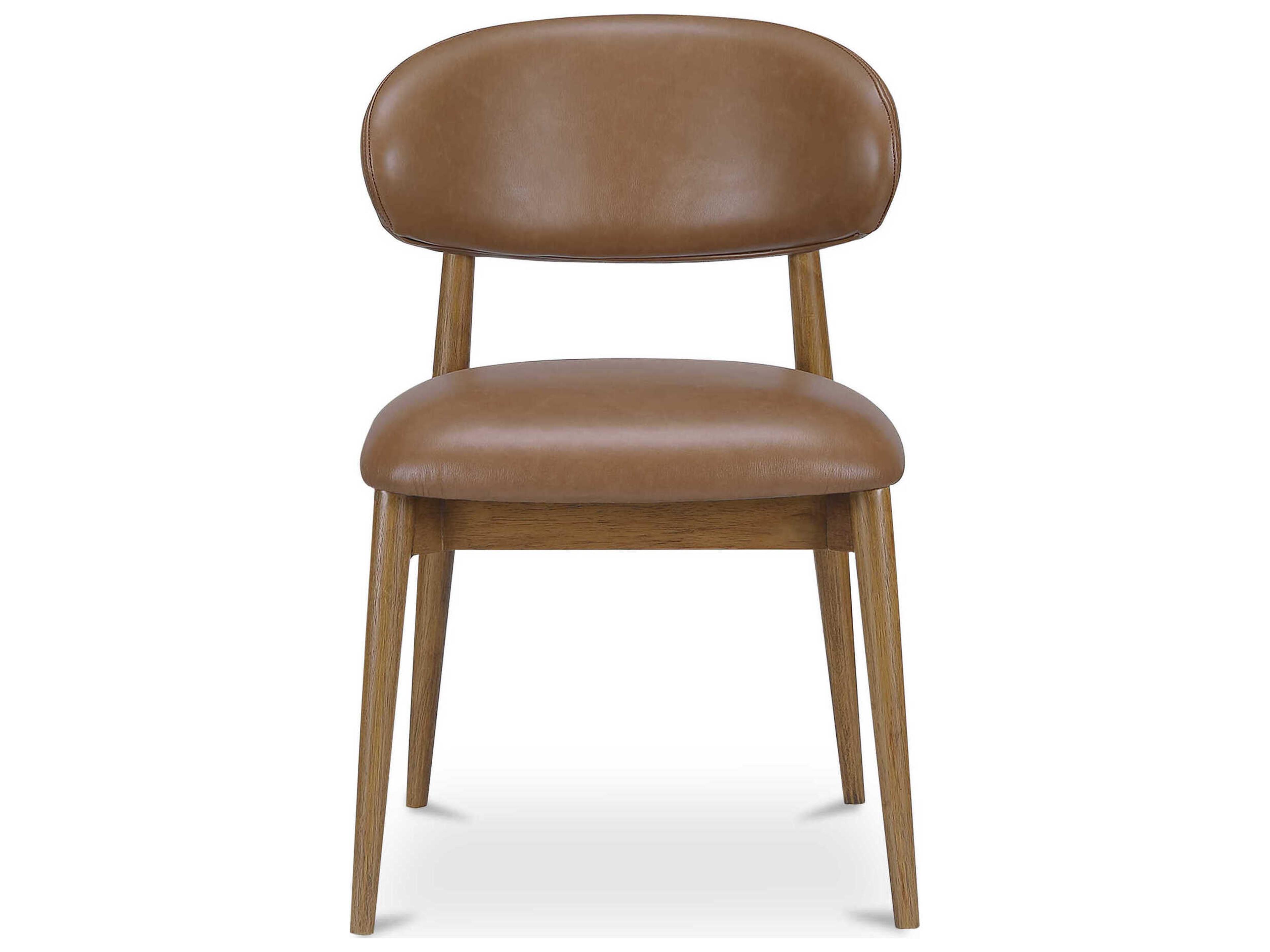 Moe's Home Ellie Plywood Brown Leather Armless Dining Chair
