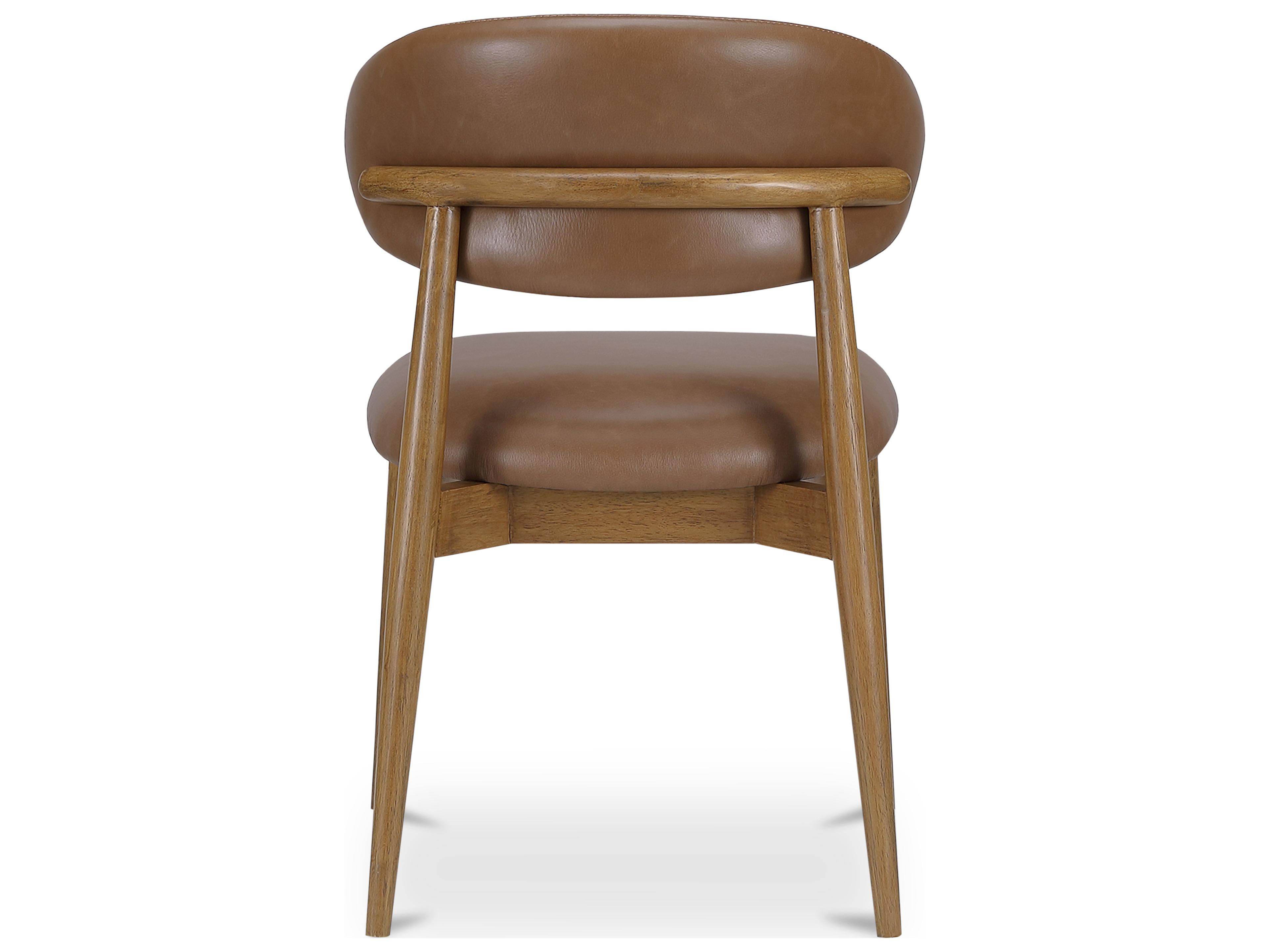 Moe's Home Ellie Plywood Brown Leather Armless Dining Chair
